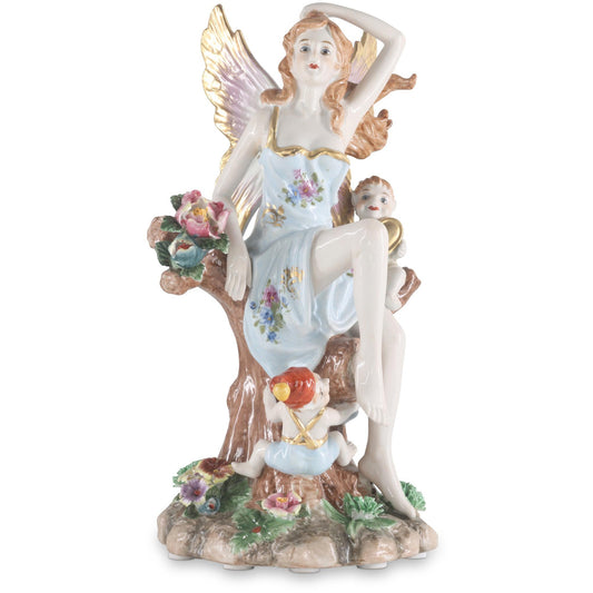 Angel With Cherubs Porcelain Figurine