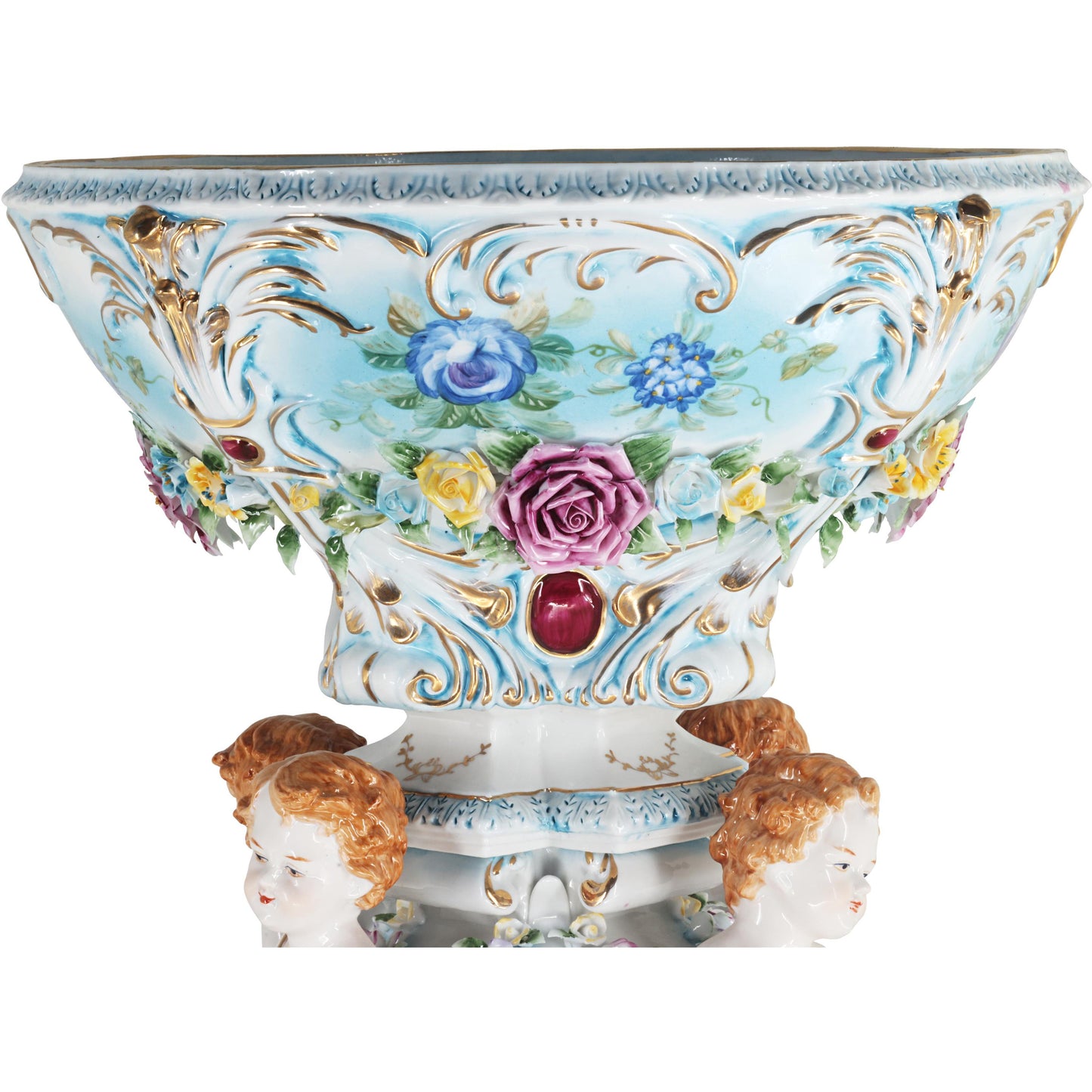 Blue Porcelain Cherub Bowl