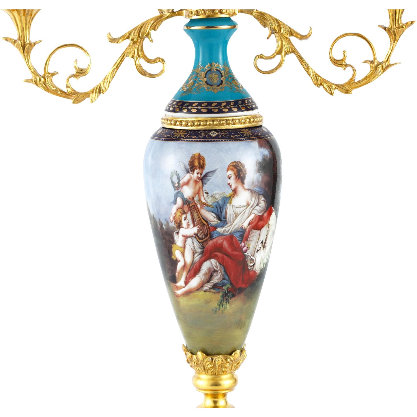 DECOELEVEN ™ Porcelain and Bronze Three Cup Candle Holder