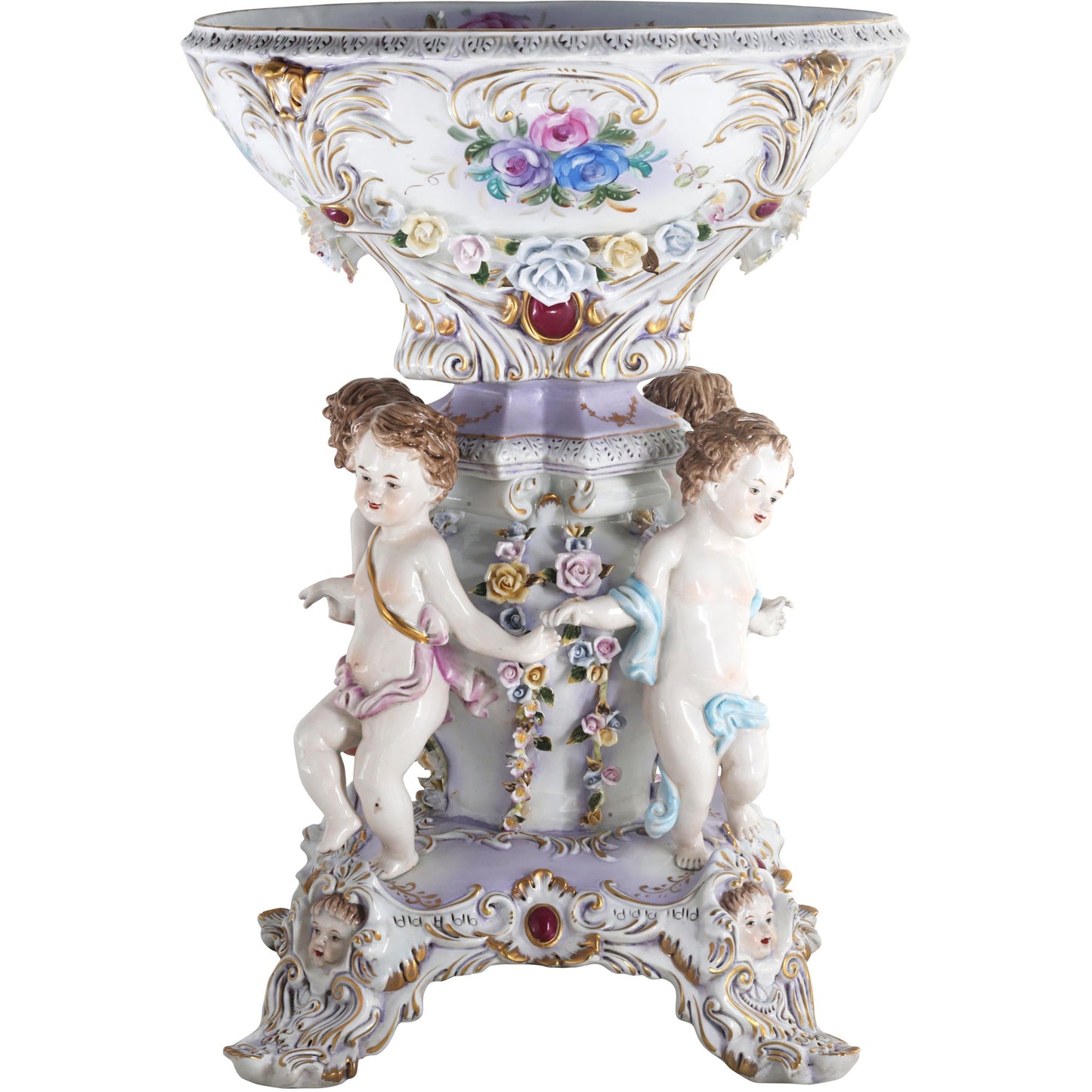 Purple Porcelain Cherub Bowl