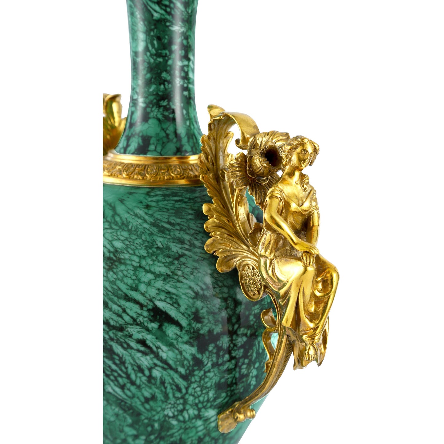 DECOELEVEN ™ Bronze and Porcelain Vase in Classic Green