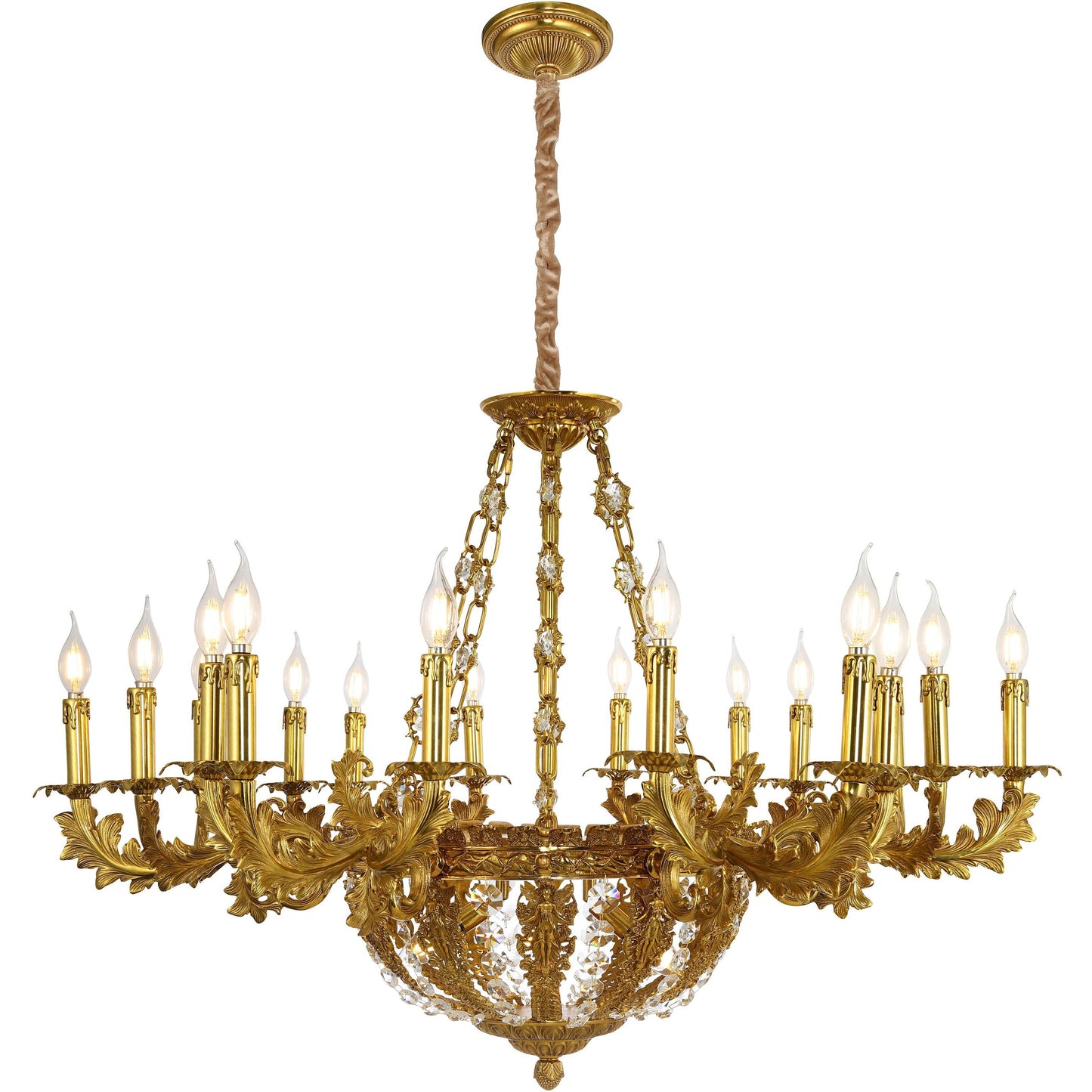 Rococo Style Brass Chandelier