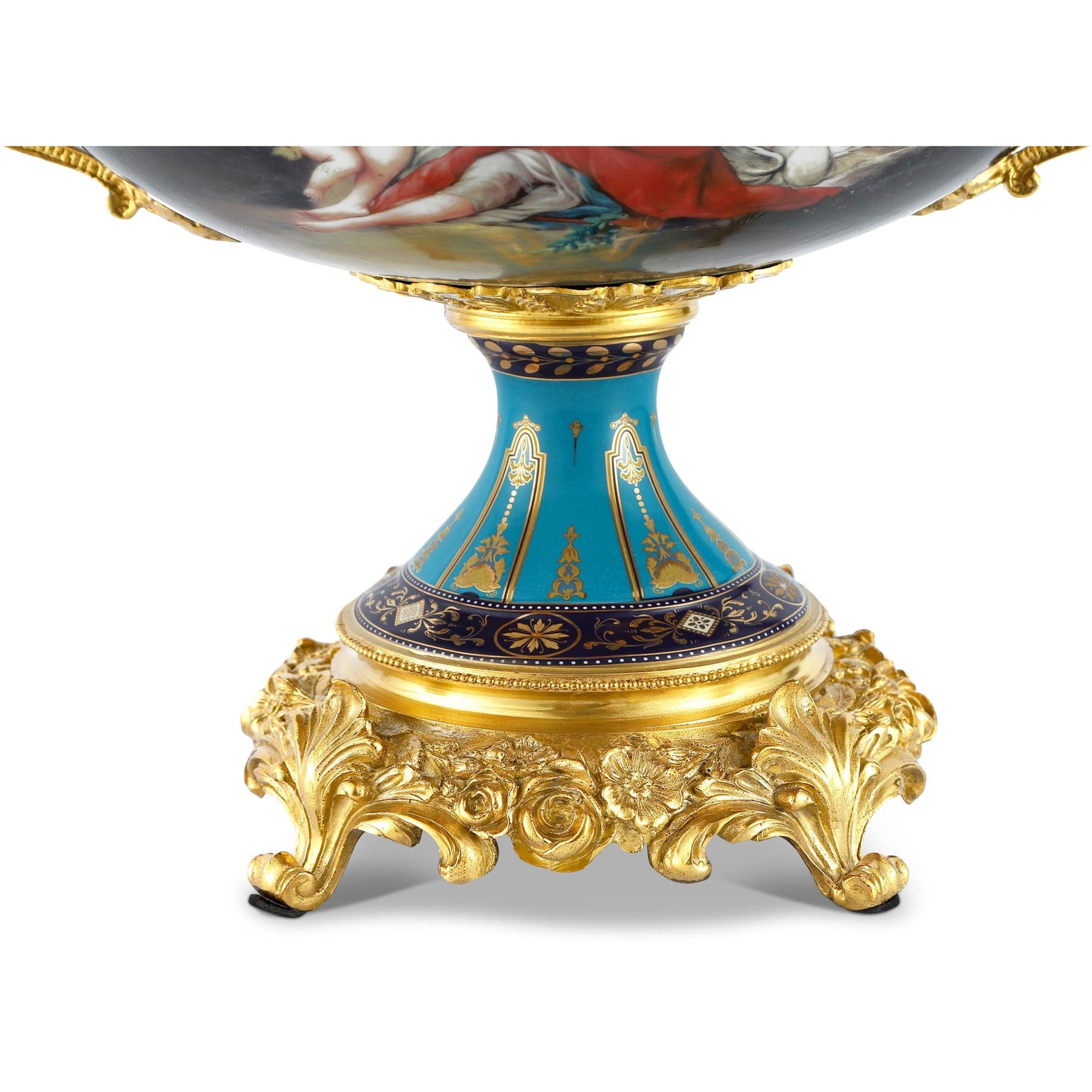 DECOELEVEN ™ Cherub Porcelain and Bronze Jar