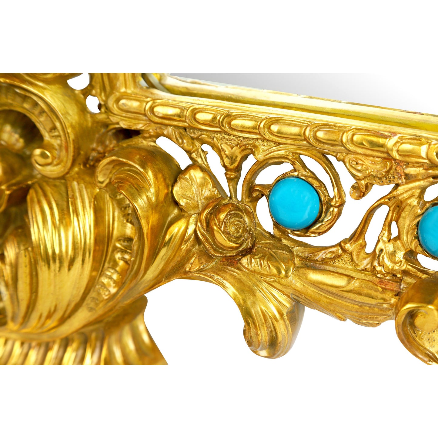 DECOELEVEN ™ Louis XV Style Mirror With Bronze & Porcelain