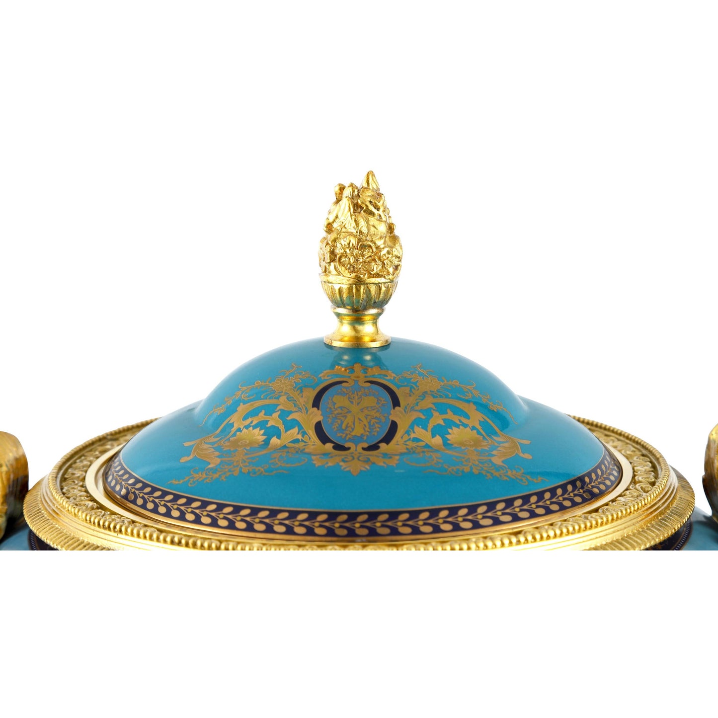DECOELEVEN ™ Cherub Porcelain and Bronze Jar