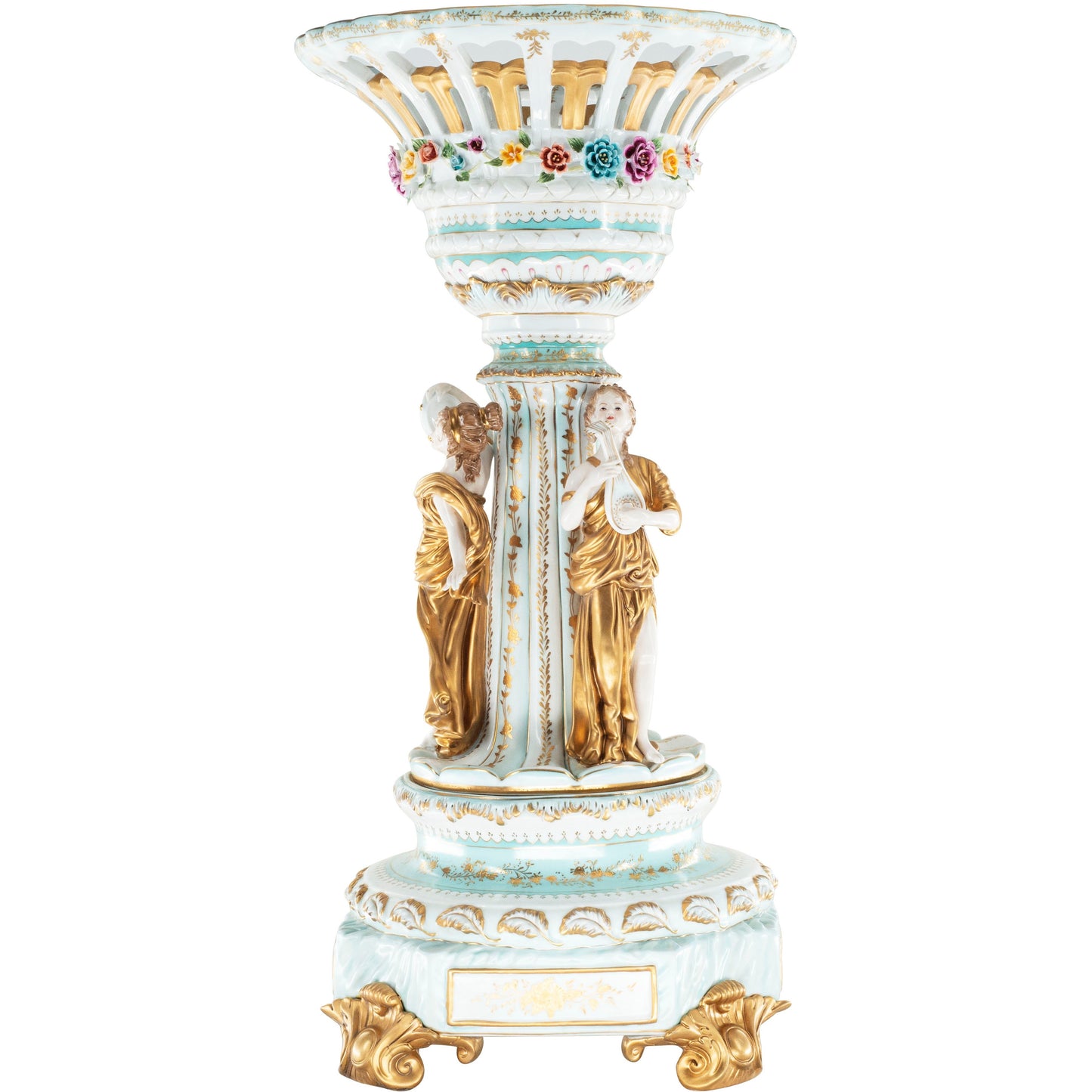 Rococo Style Porcelain Bowl With Three Muses