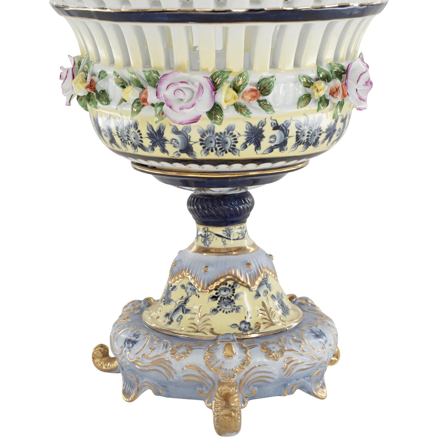 Medium Hand-painted Porcelain Flower Decorative Bowl