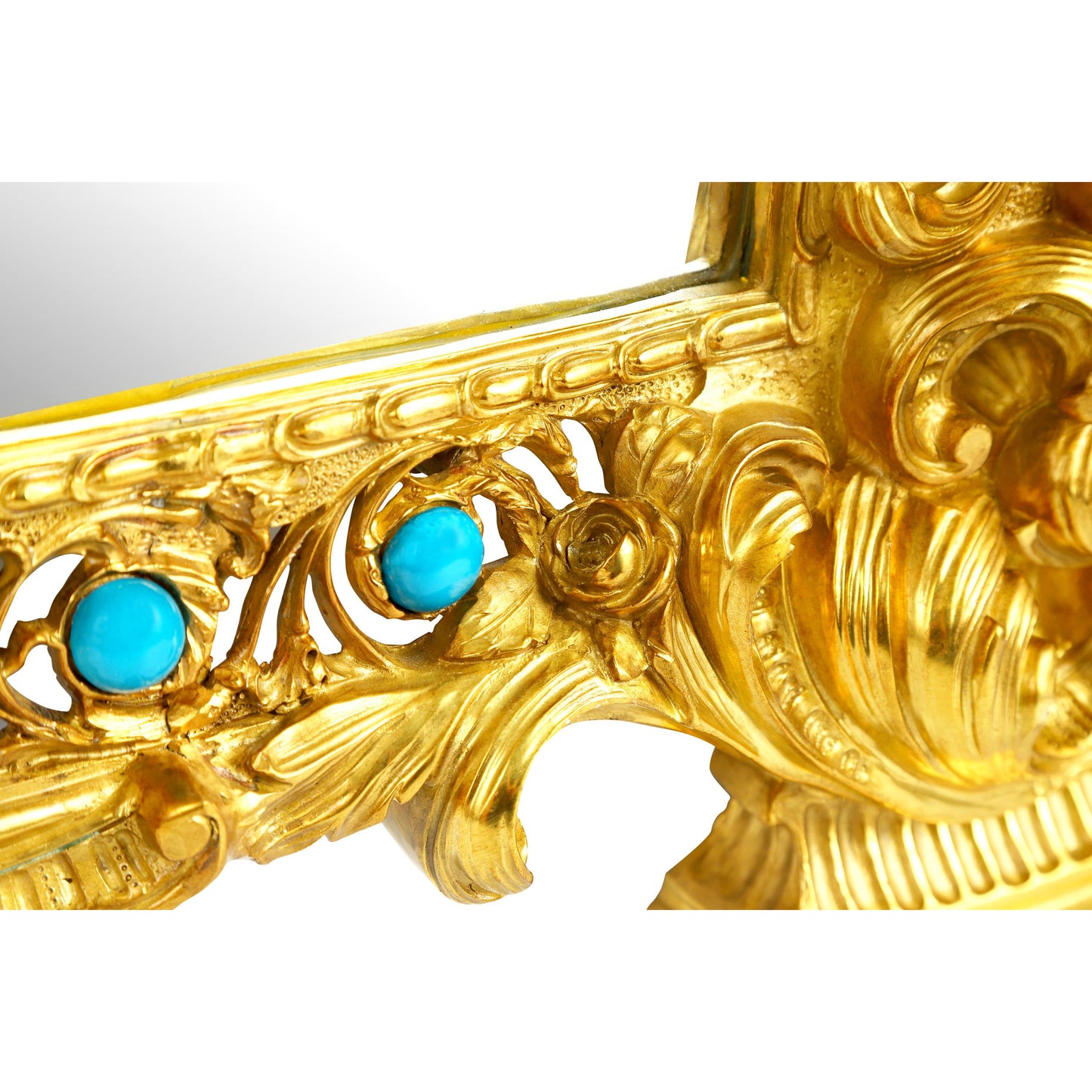 DECOELEVEN ™ Louis XV Style Mirror With Bronze & Porcelain