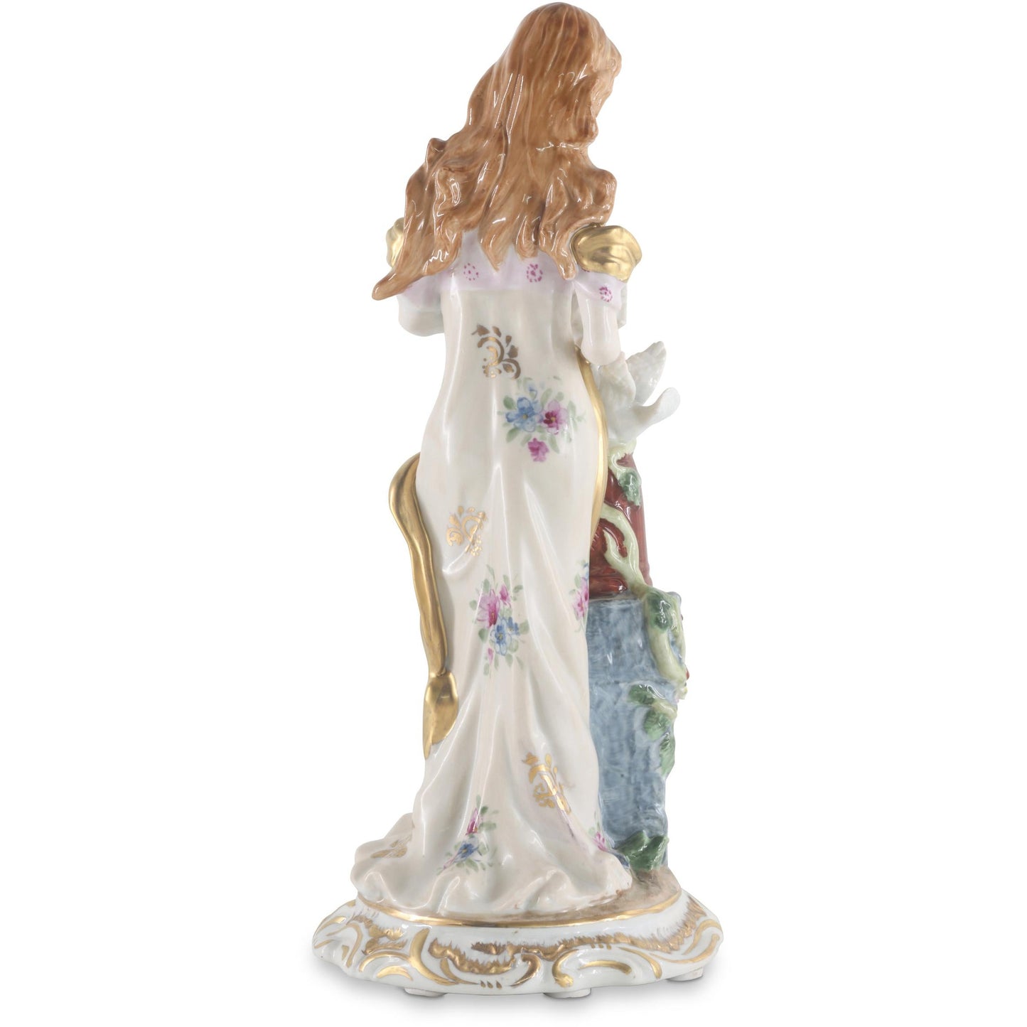 Figura Porcelana Mujer con Palomas