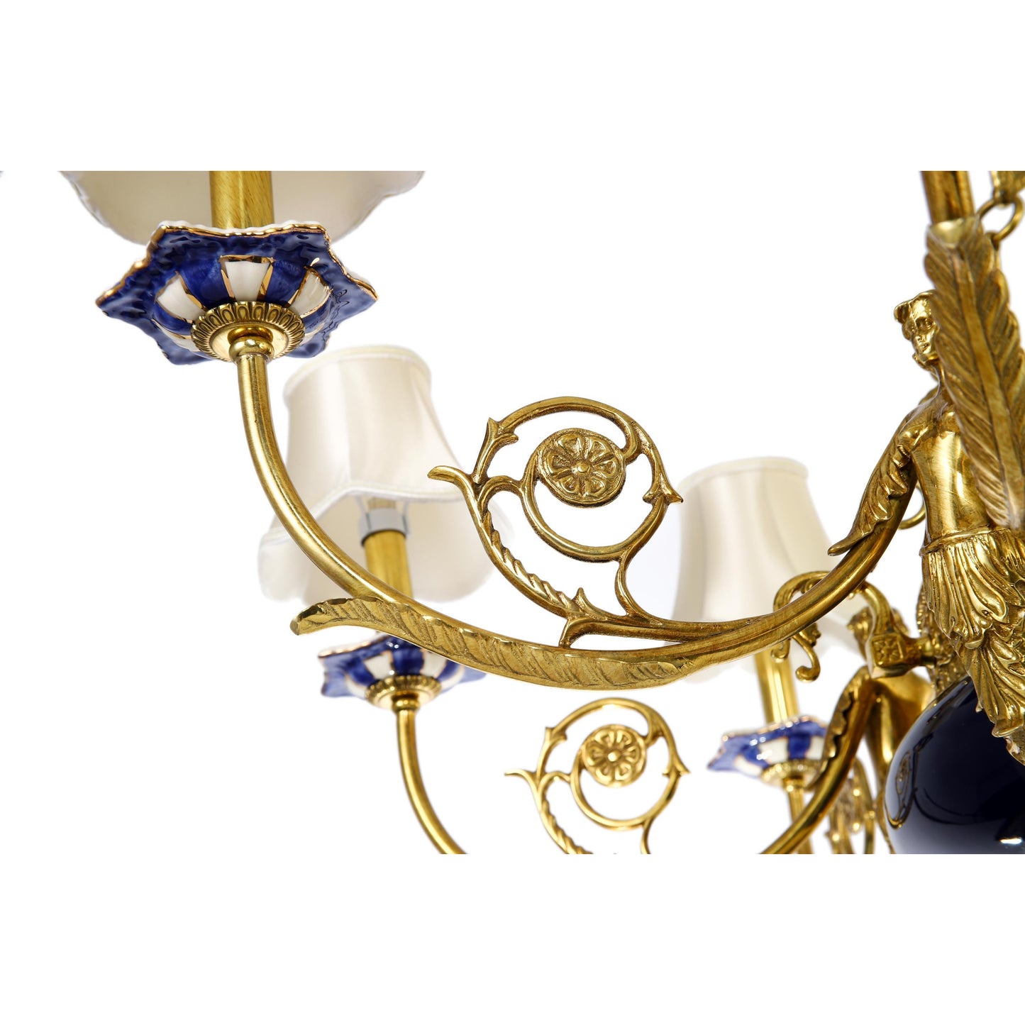 Louis XVI Style Porcelain Bowl Chandelier