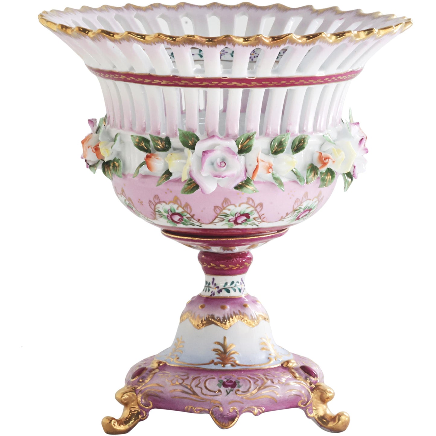 Small Hand-painted Pink Floral Bowl