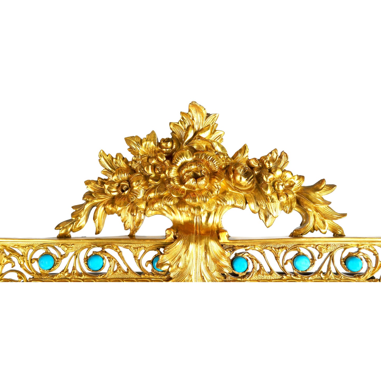 DECOELEVEN ™ Louis XV Style Mirror With Bronze & Porcelain
