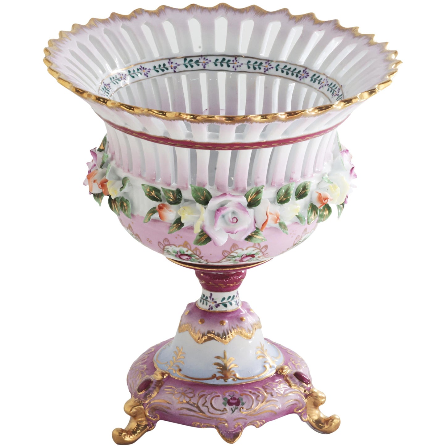 Small Hand-painted Pink Floral Bowl