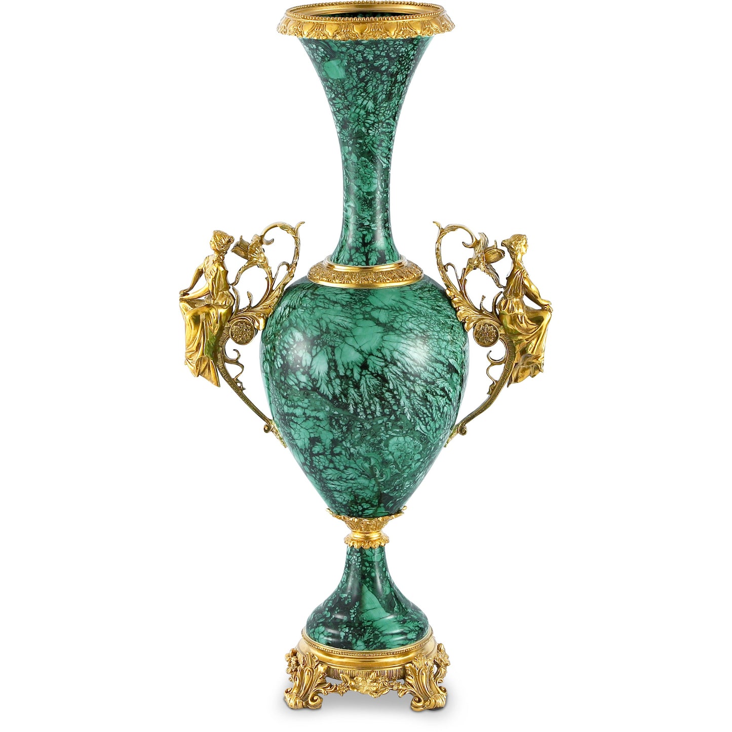 DECOELEVEN ™ Bronze and Porcelain Vase in Classic Green