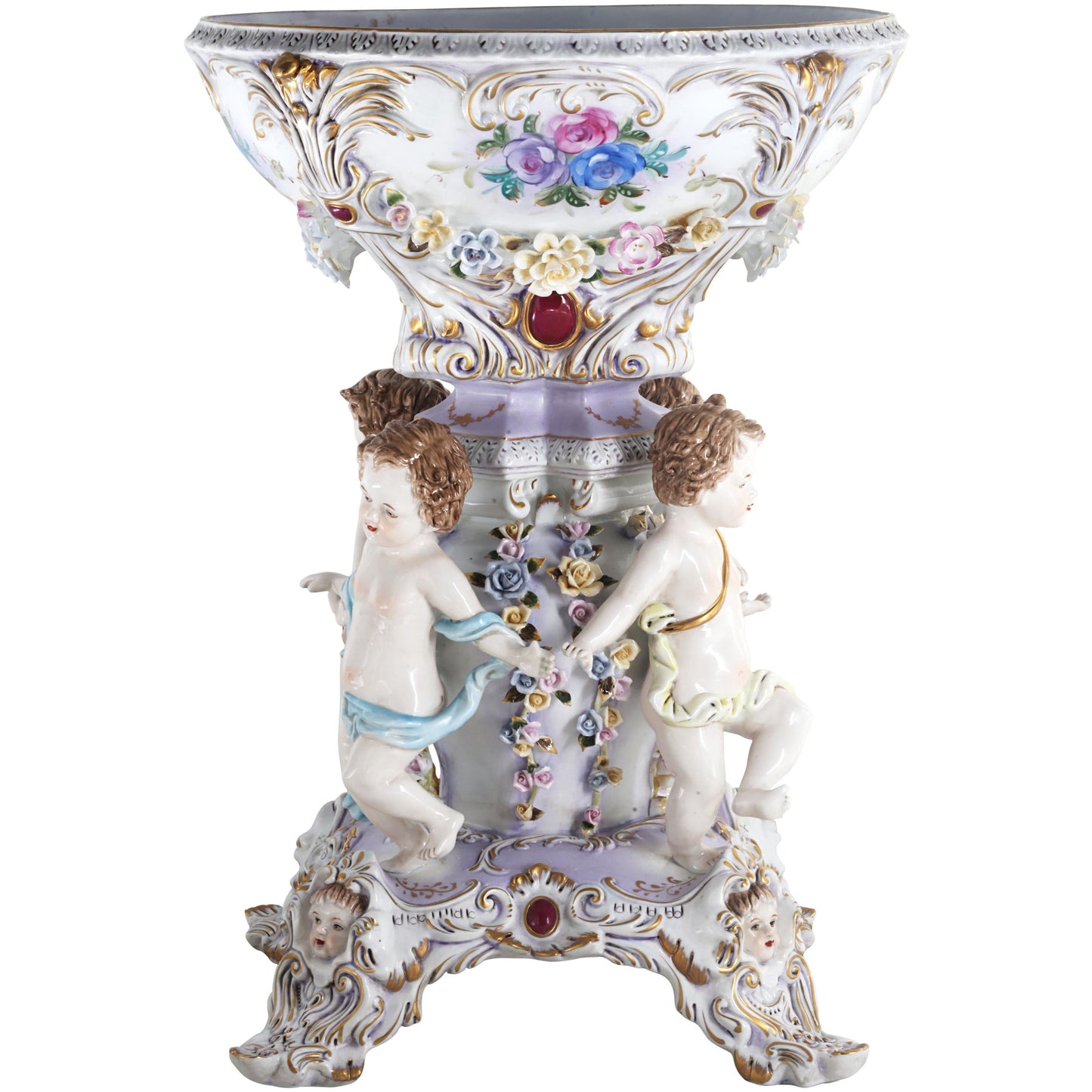 Purple Porcelain Cherub Bowl