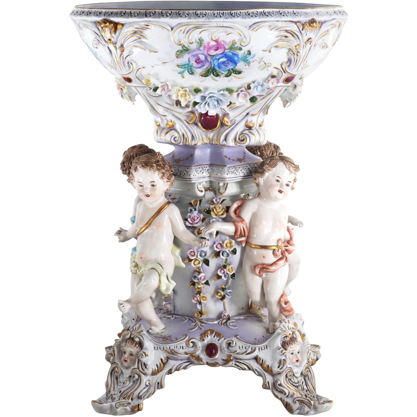 Purple Porcelain Cherub Bowl