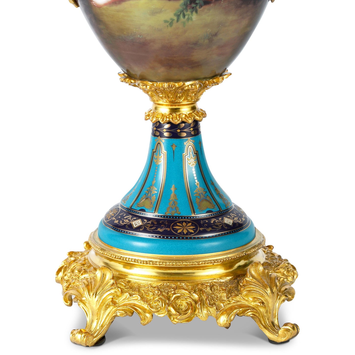 Florero de Bronce y Porcelana con Asas de Querubín DECOELEVEN™