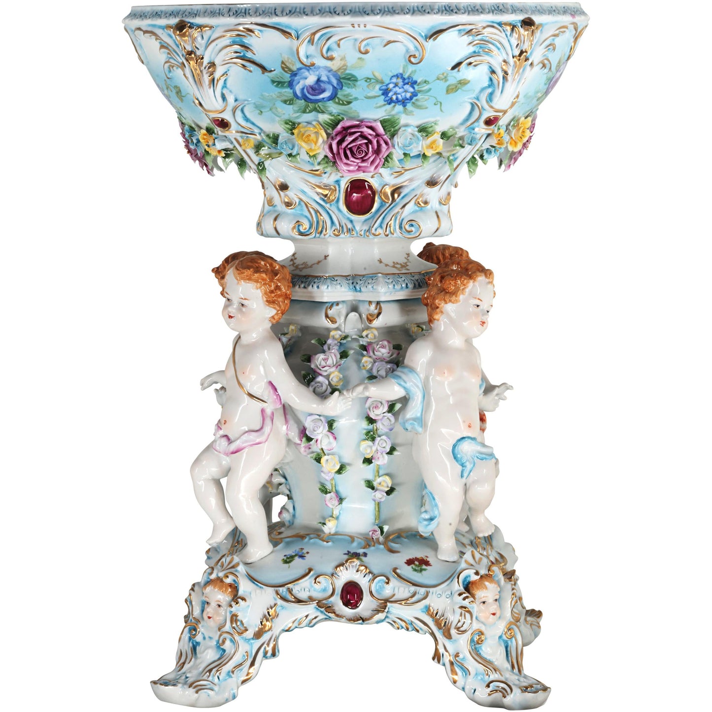 Blue Porcelain Cherub Bowl