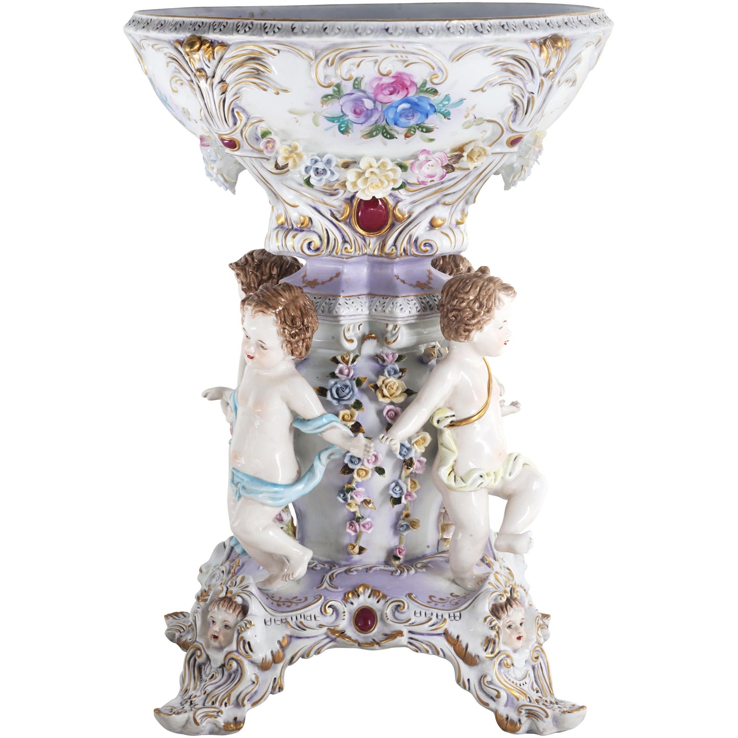 Purple Porcelain Cherub Bowl
