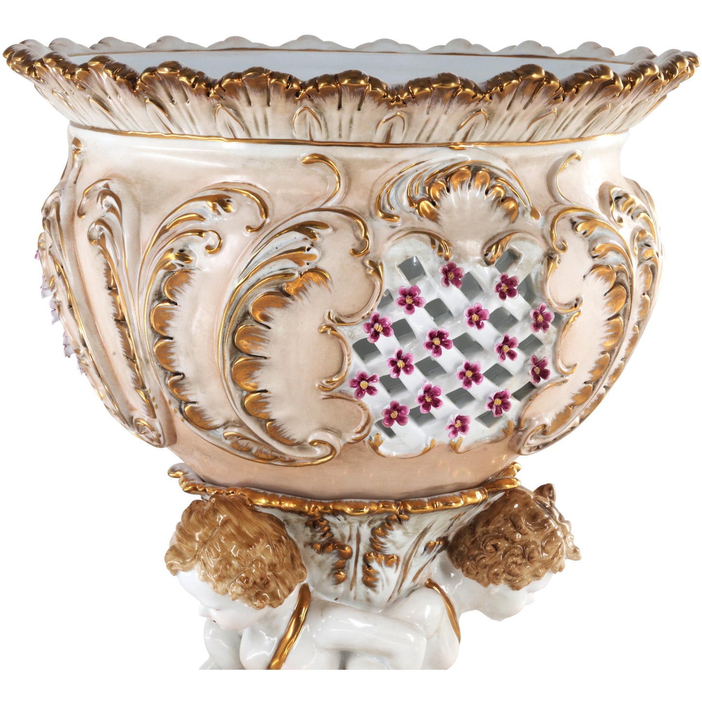 Peach Cherub Fruit Bowl