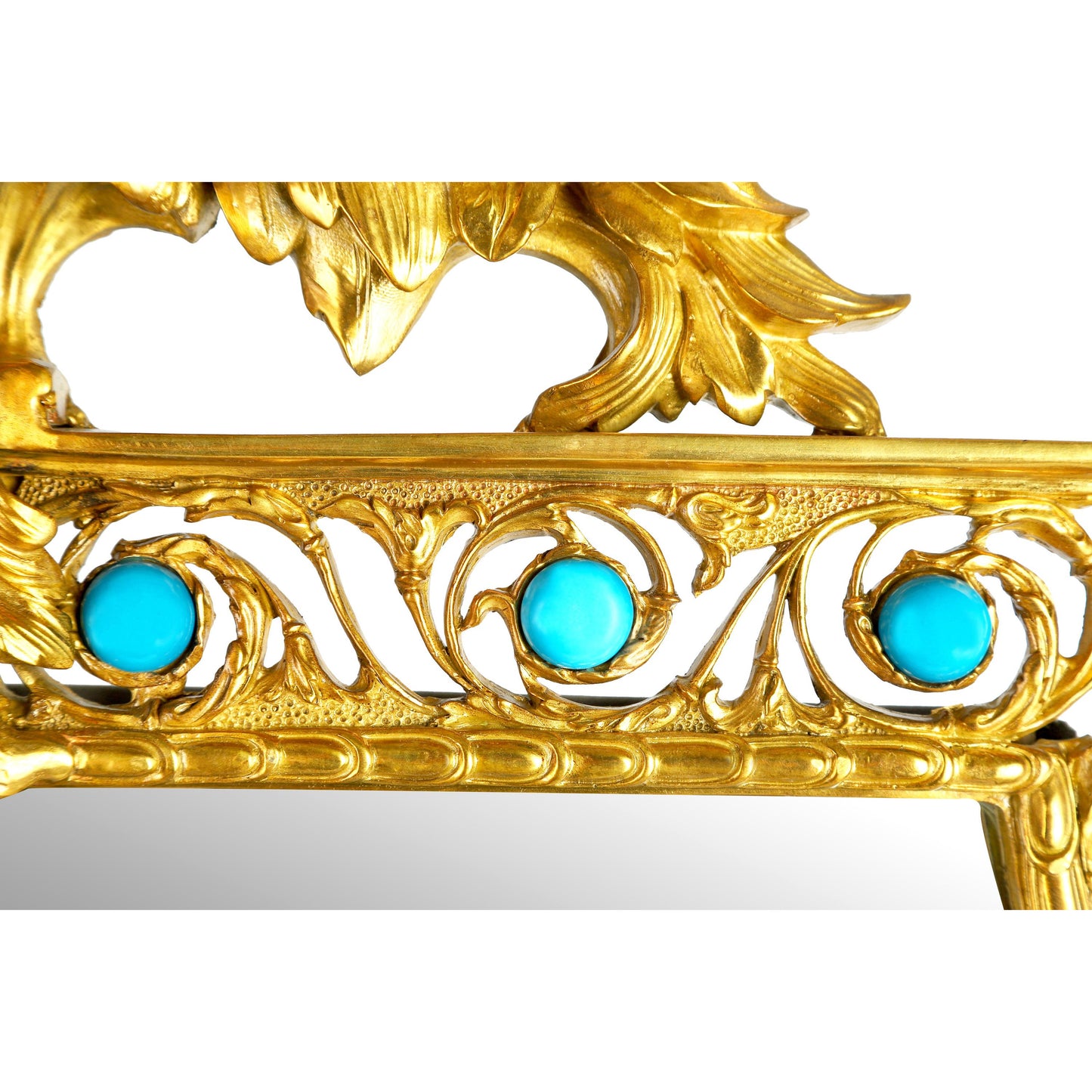 DECOELEVEN ™ Louis XV Style Mirror With Bronze & Porcelain
