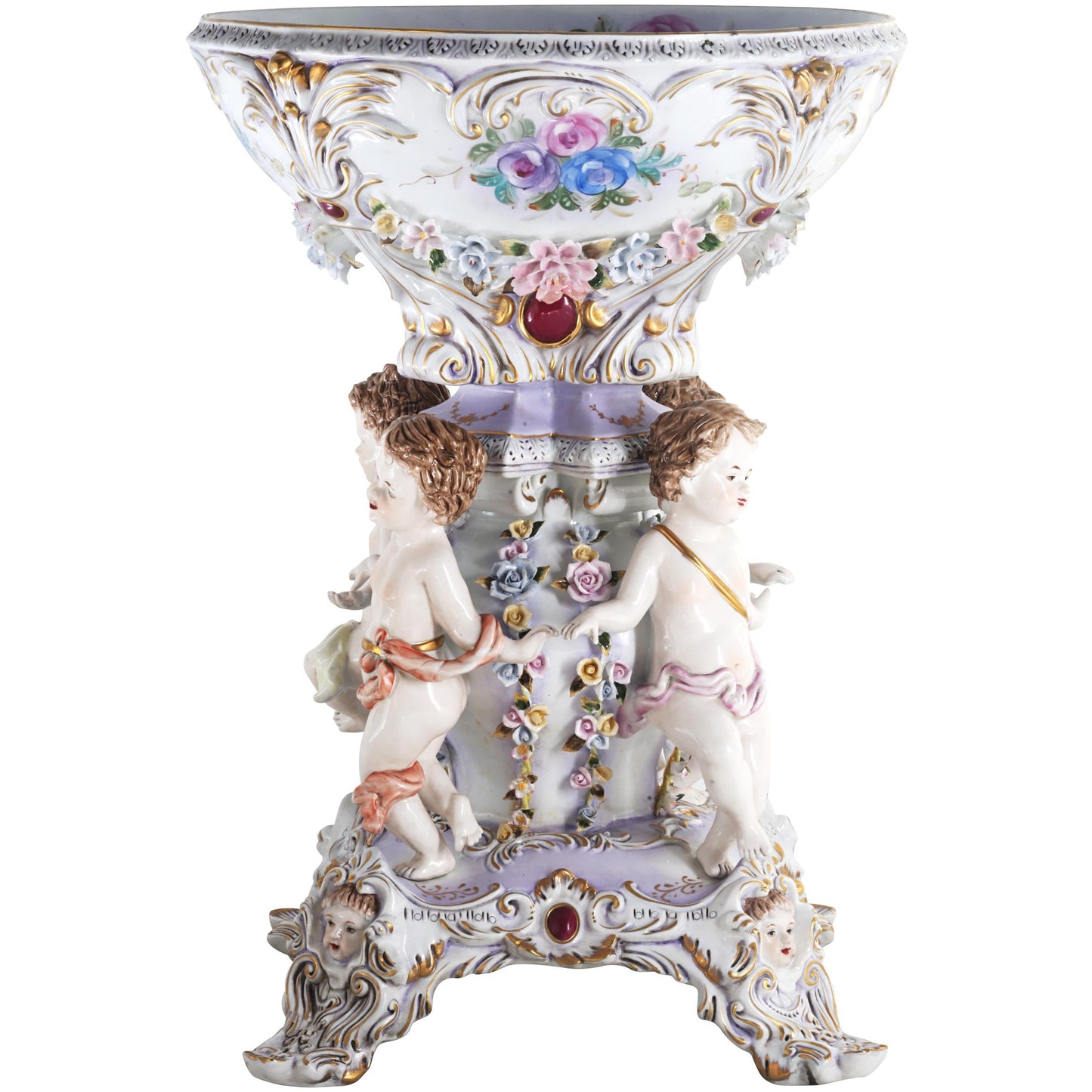 Purple Porcelain Cherub Bowl