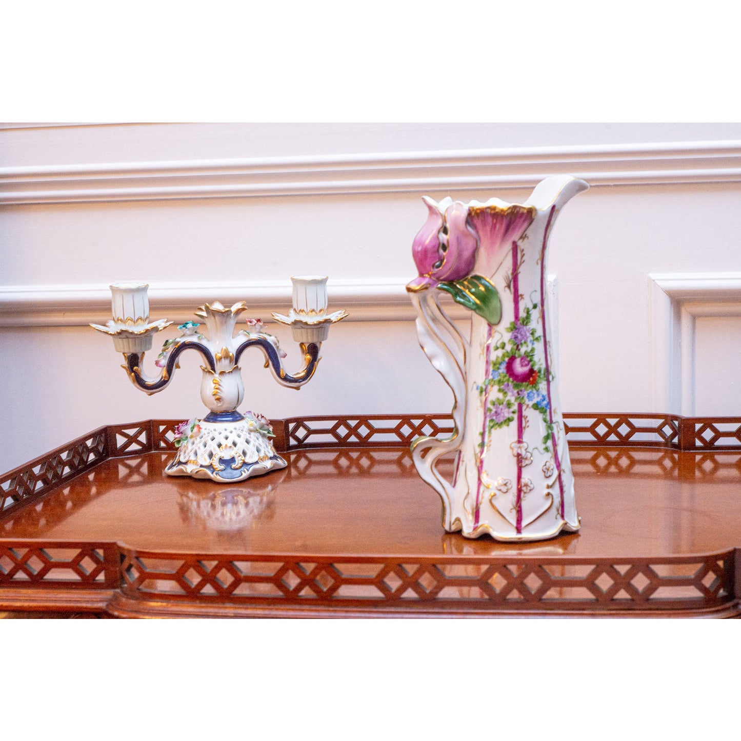 Hand-painted Porcelain Candle Holder