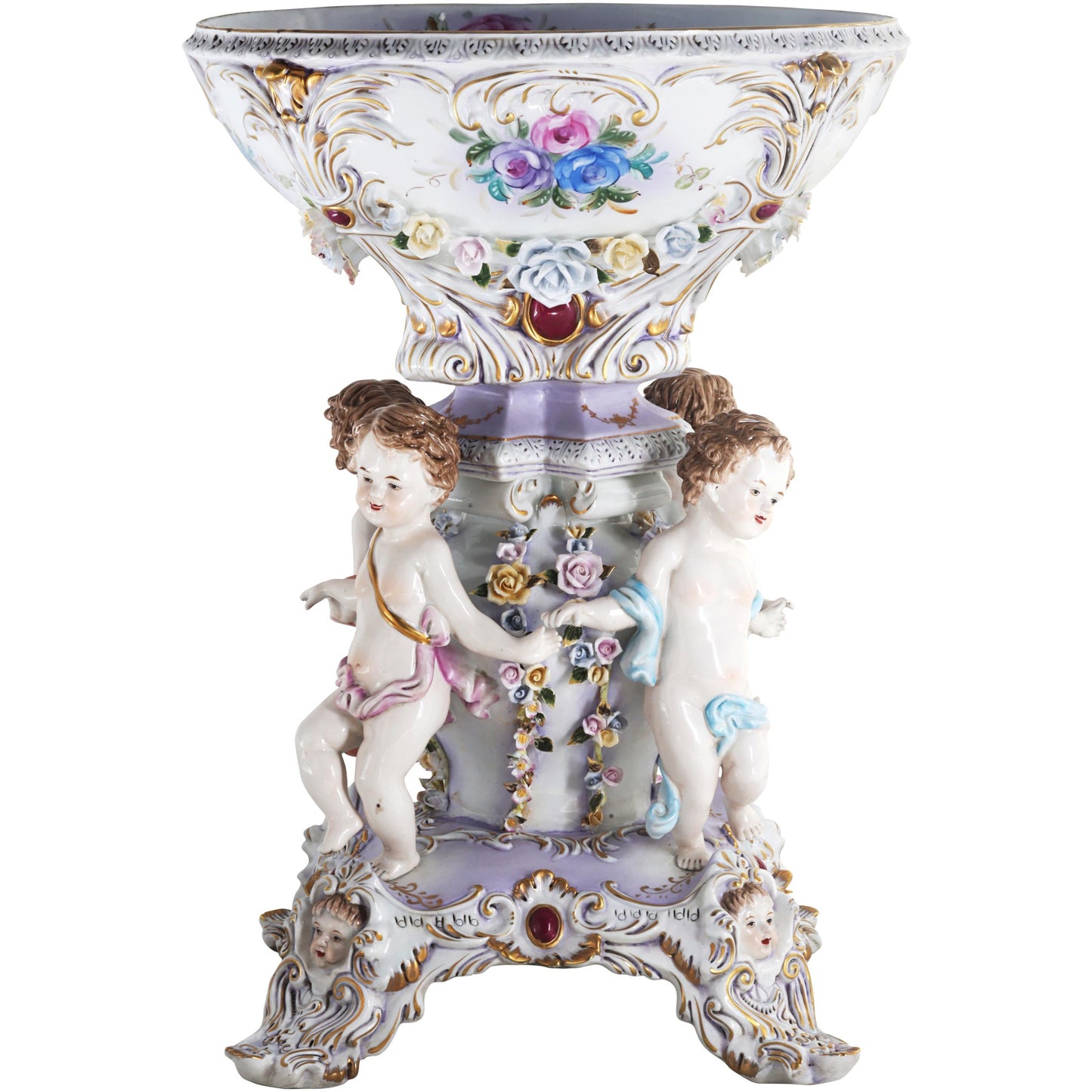 Purple Porcelain Cherub Bowl