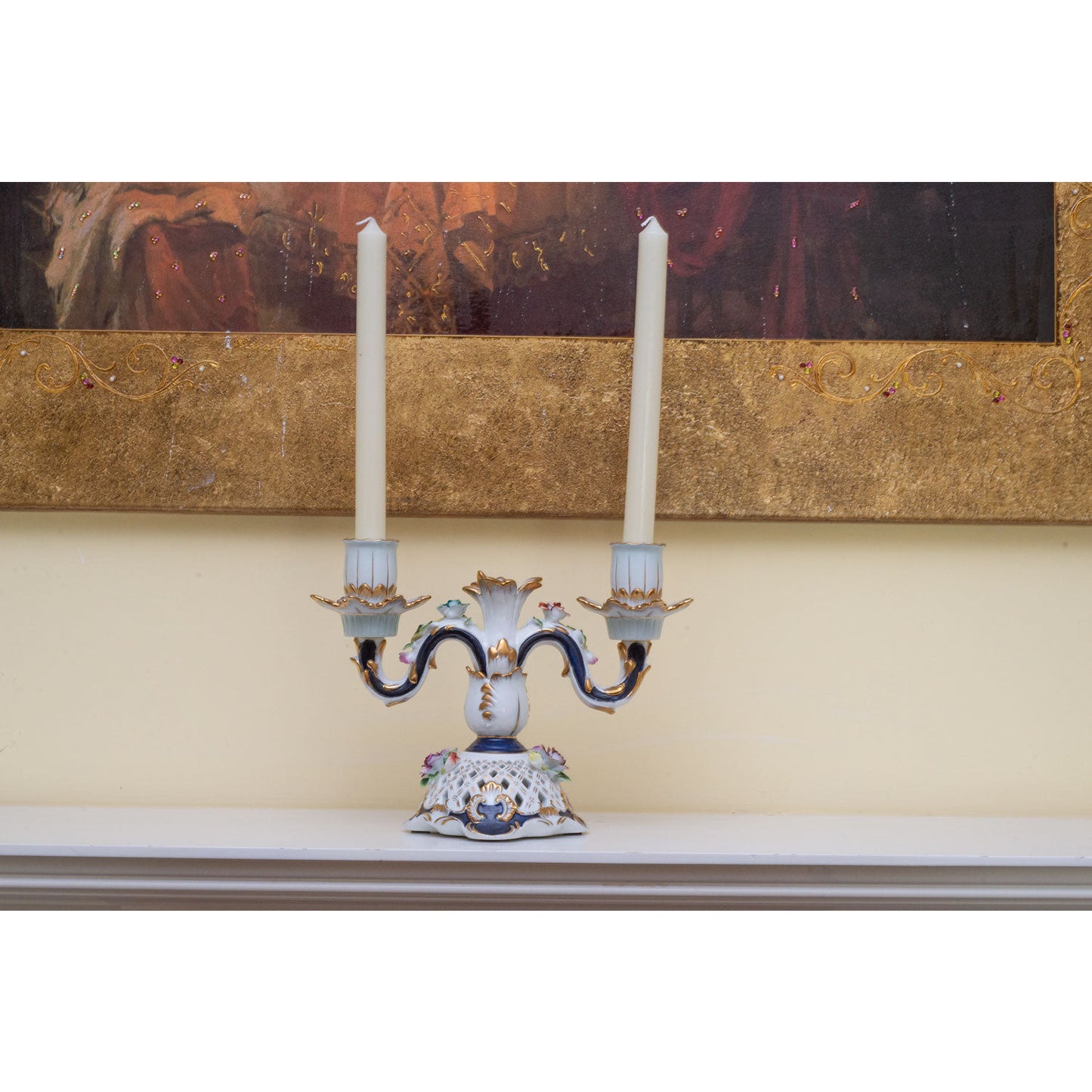 Hand-painted Porcelain Candle Holder