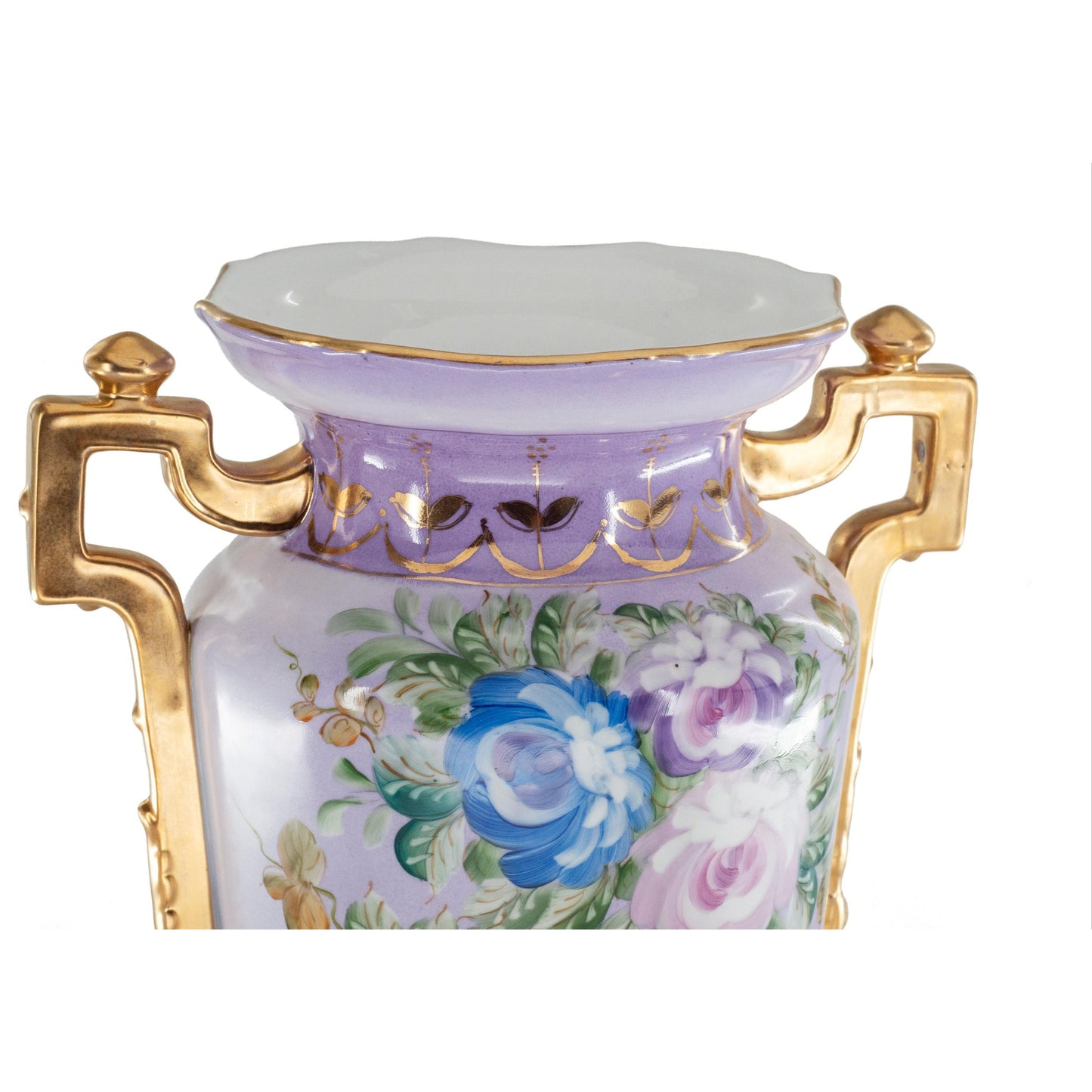 Jarrón de Porcelana Asa Oriental