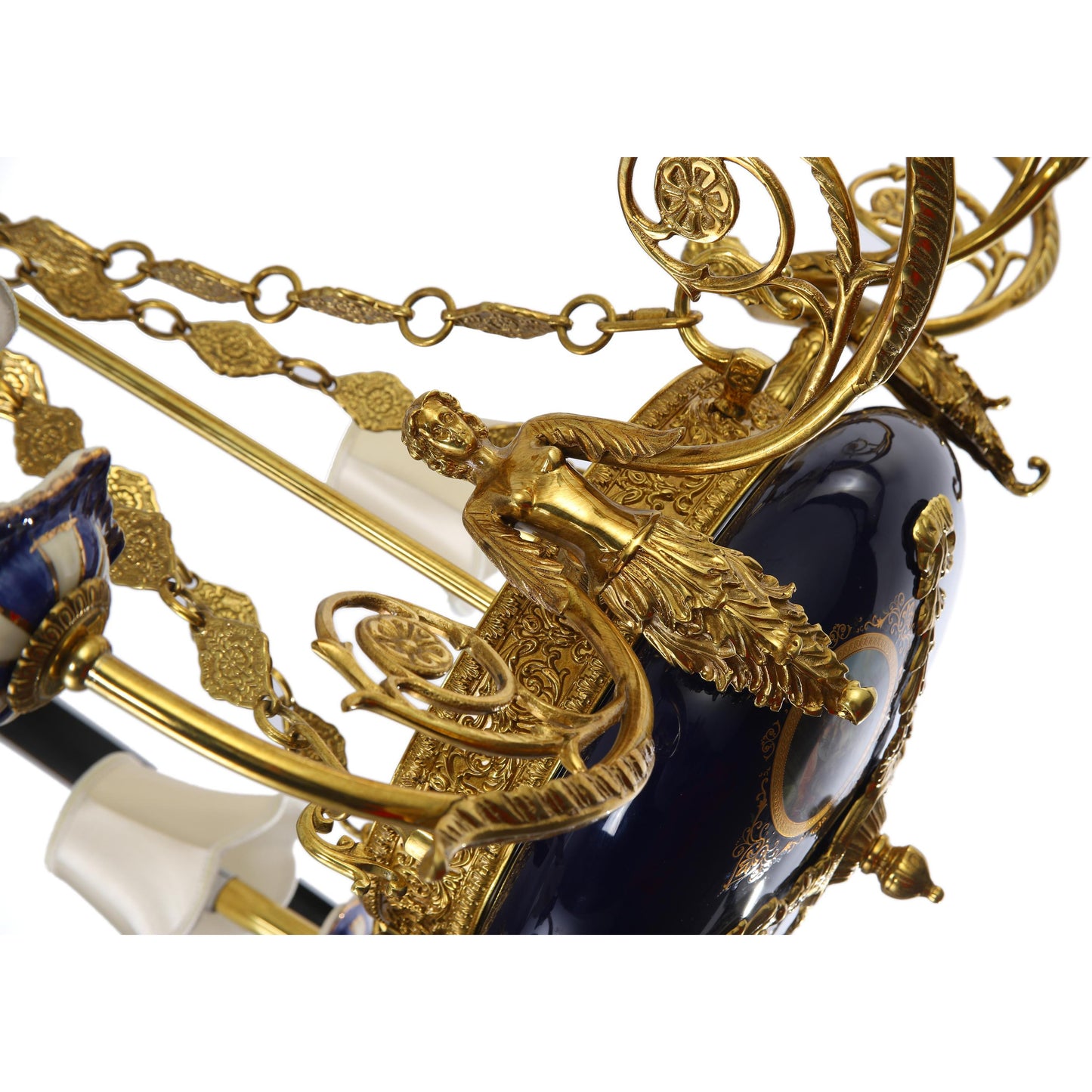 Louis XVI Style Porcelain Bowl Chandelier