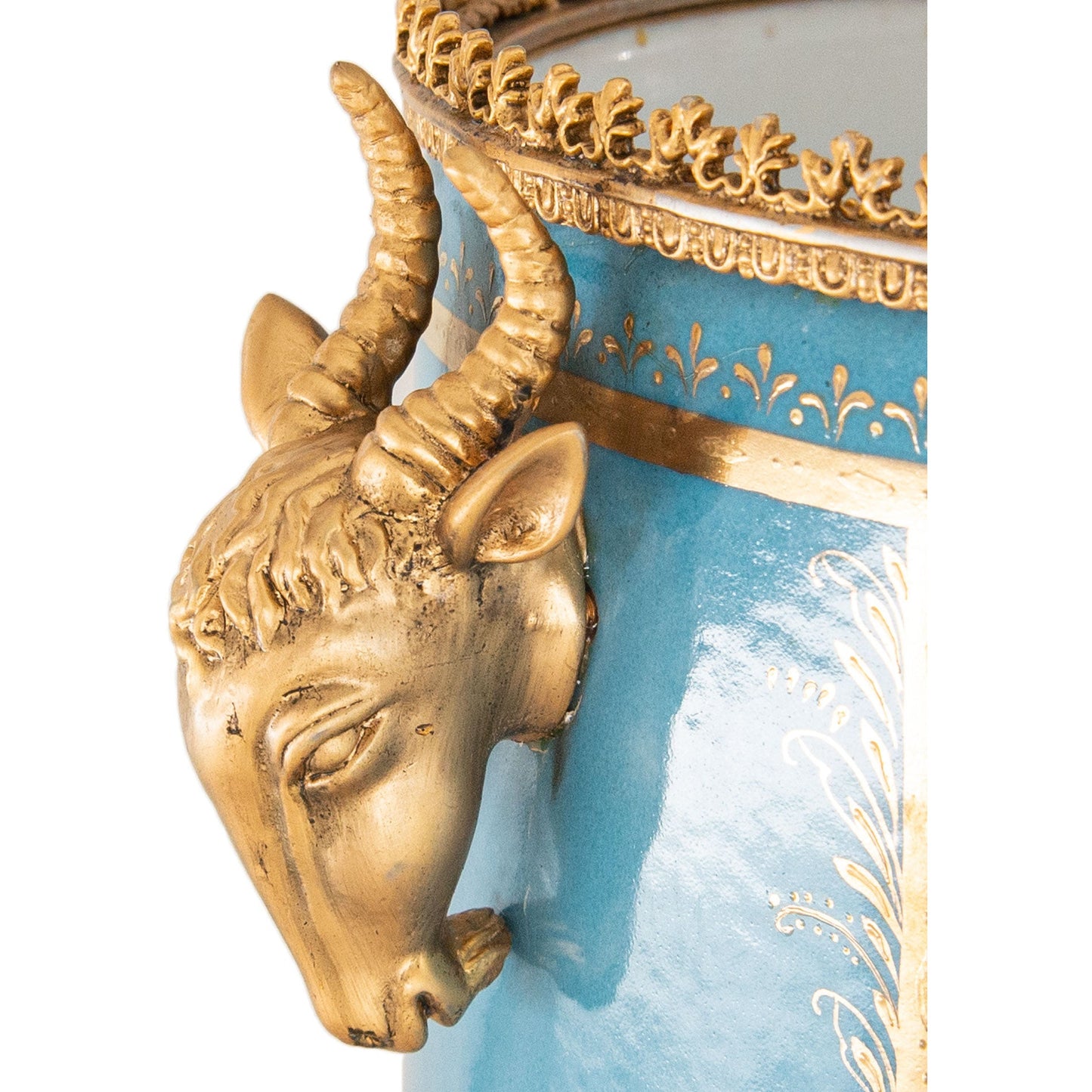 Bronze and Hand-painted Porcelain Wine Chiller