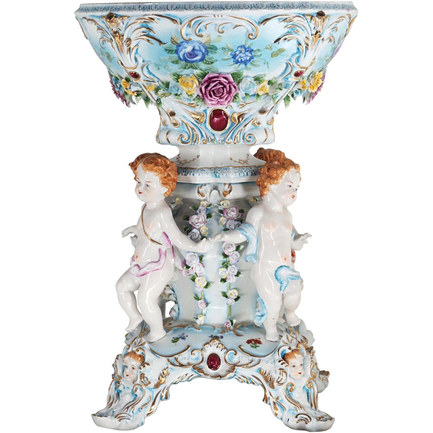 Blue Porcelain Cherub Bowl