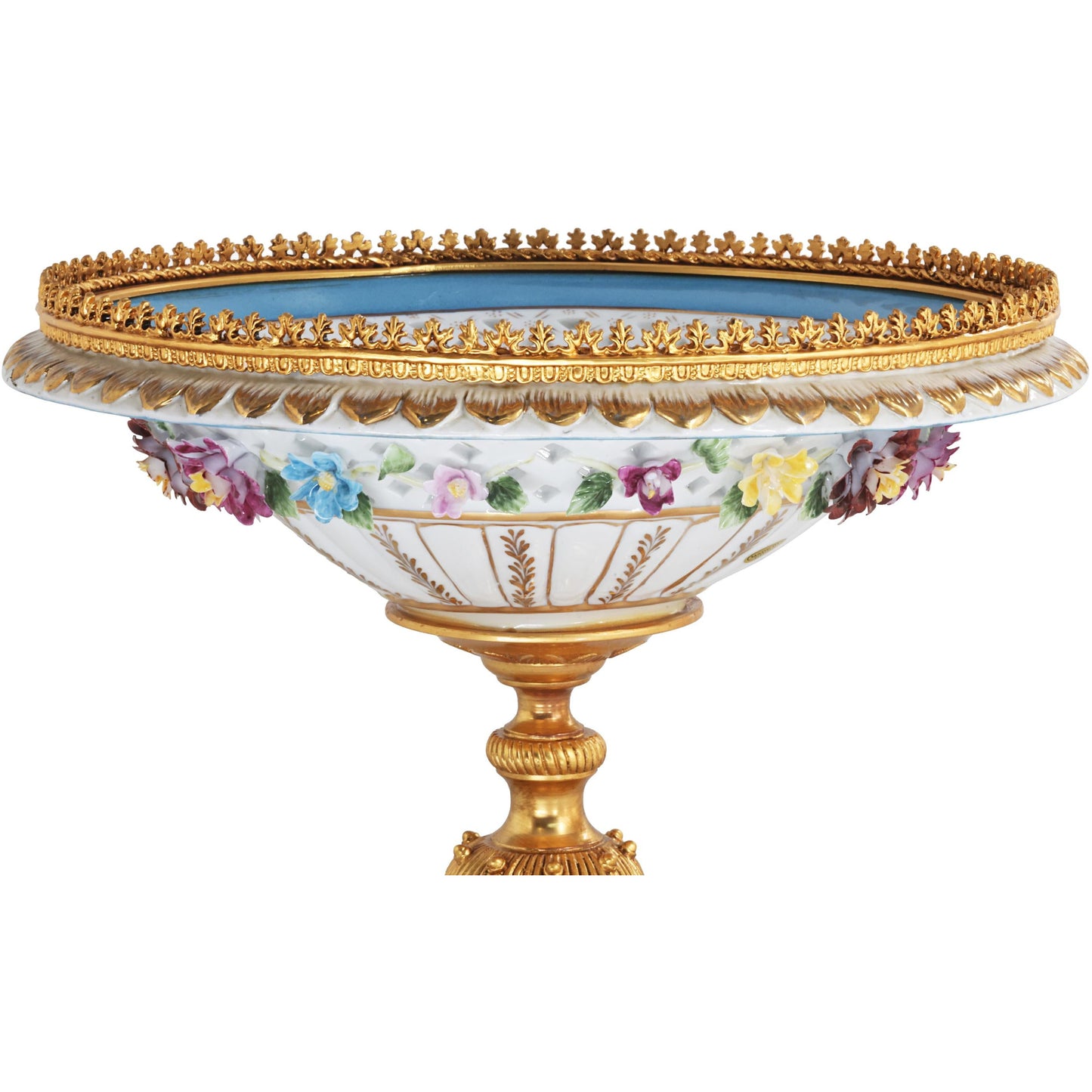 Hand-painted White Porcelain Floral Serving Bowl