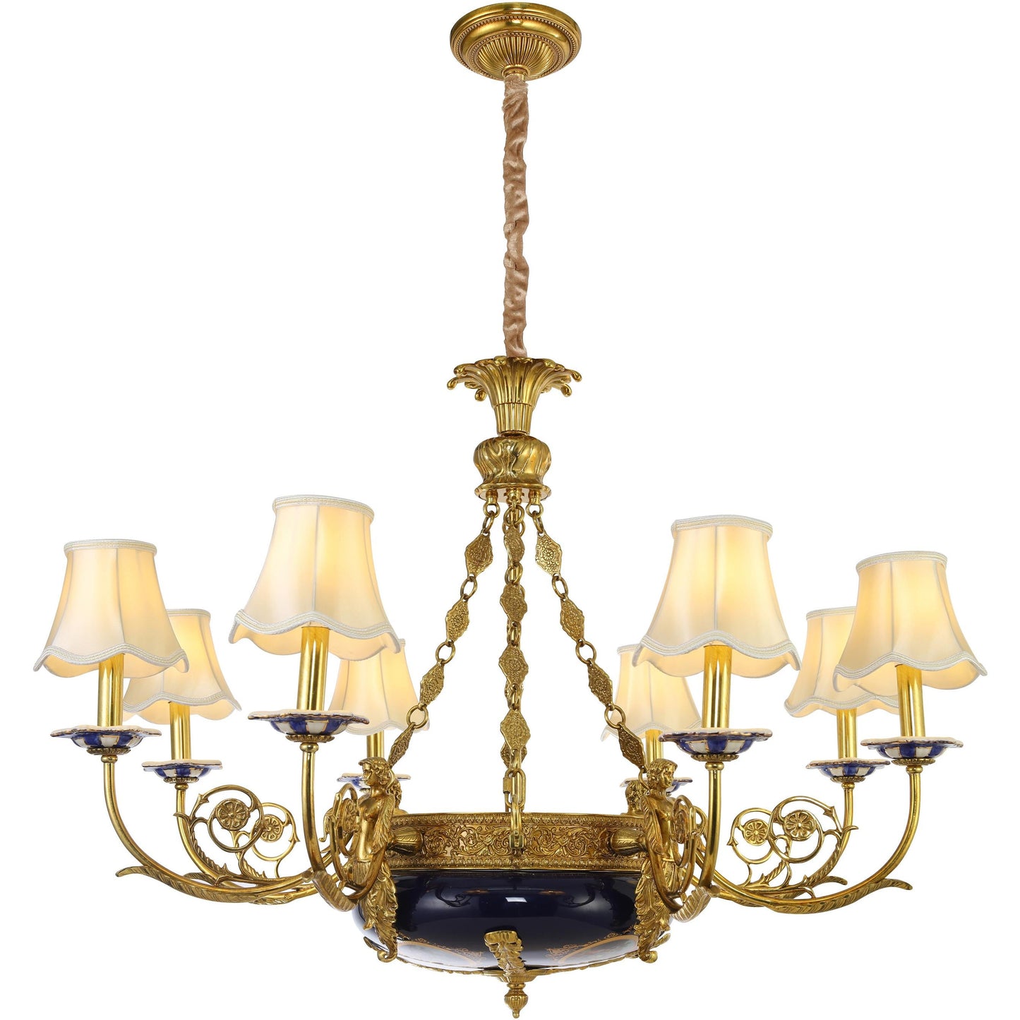 Louis XVI Style Porcelain Bowl Chandelier