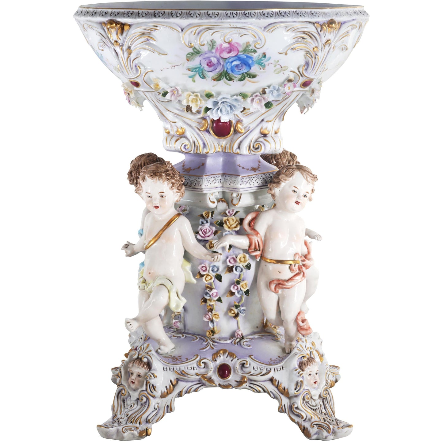 Purple Porcelain Cherub Bowl