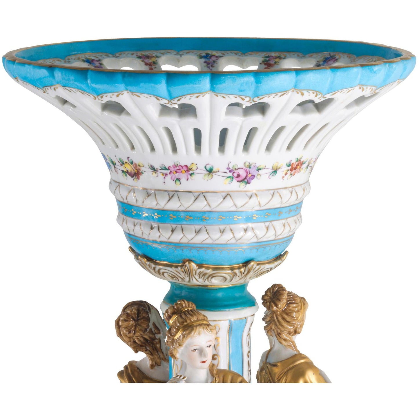 Hand-painted Rococo Style Porcelain Bowl With Three Muses