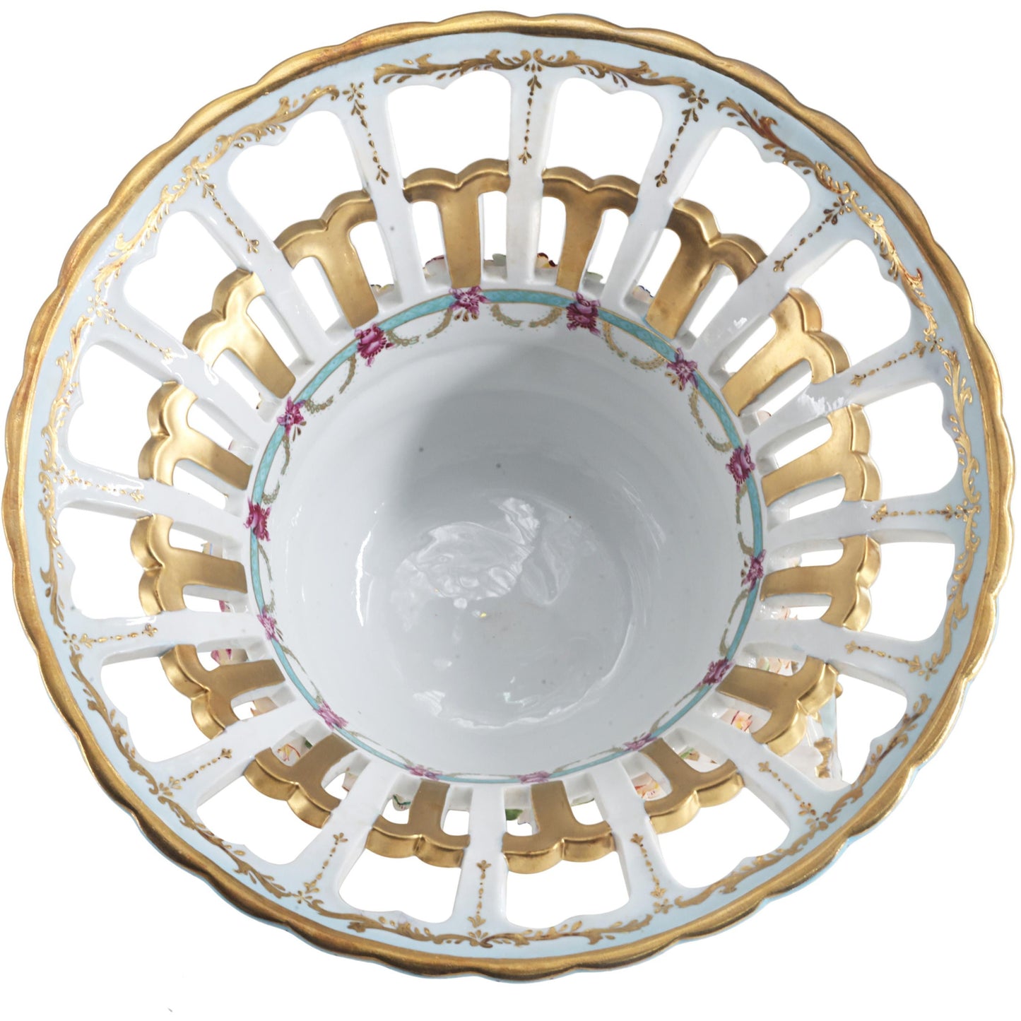Hand-painted Rococo Style Porcelain Bowl With Cherubs