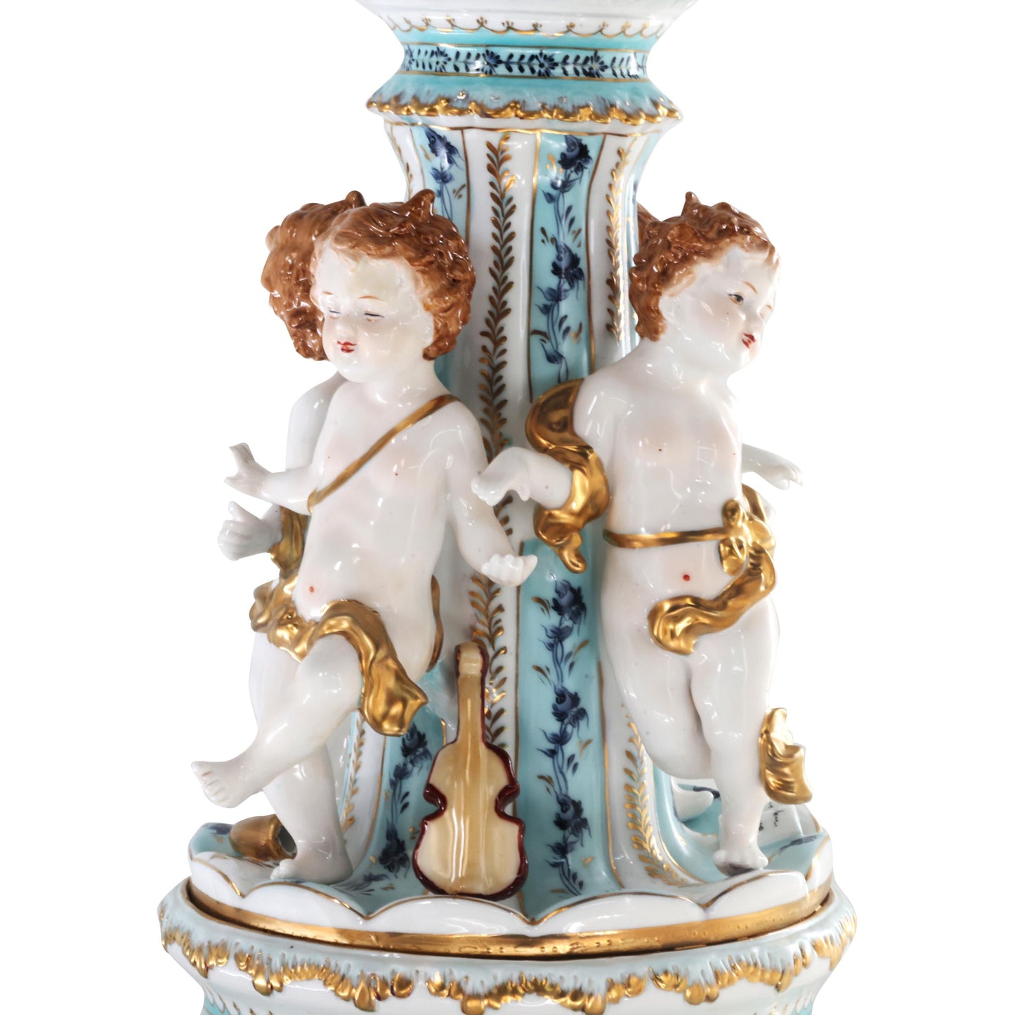 Hand-painted Rococo Style Porcelain Bowl With Cherubs