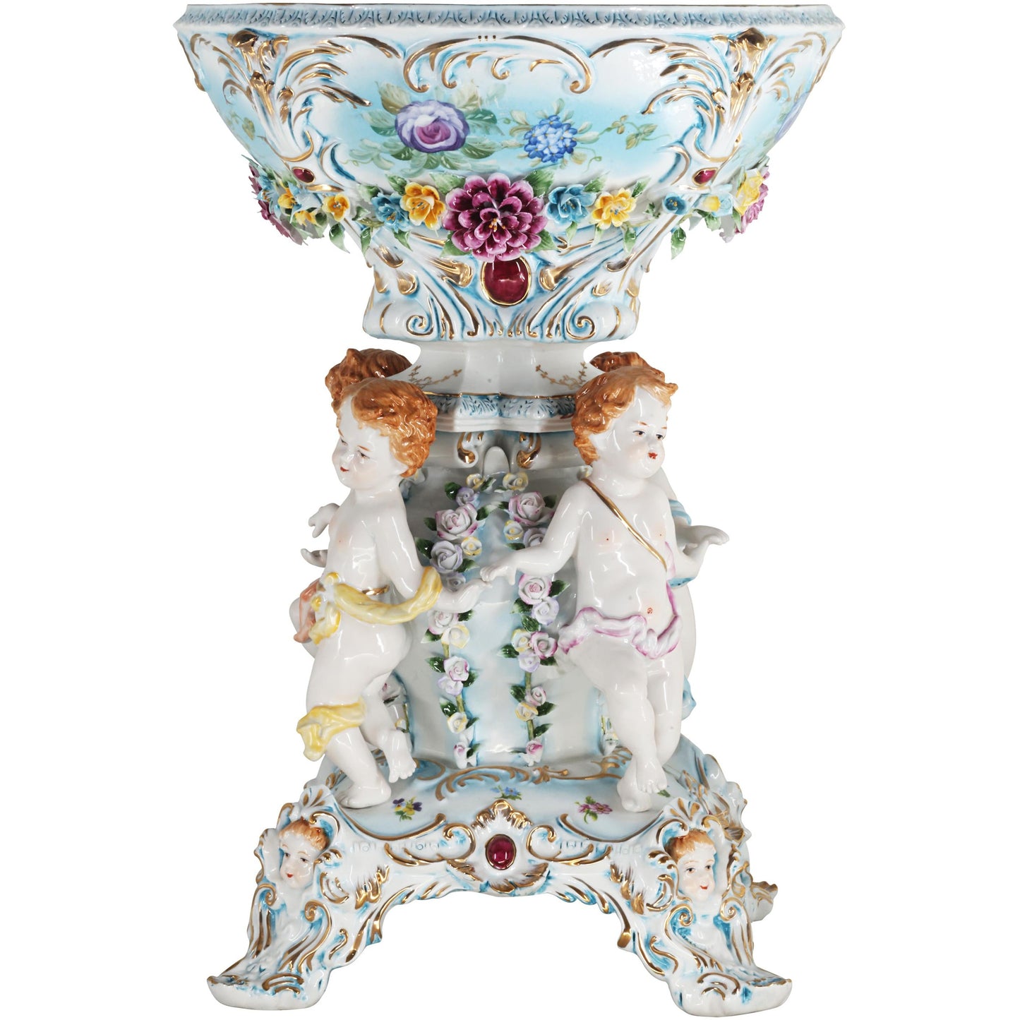 Blue Porcelain Cherub Bowl