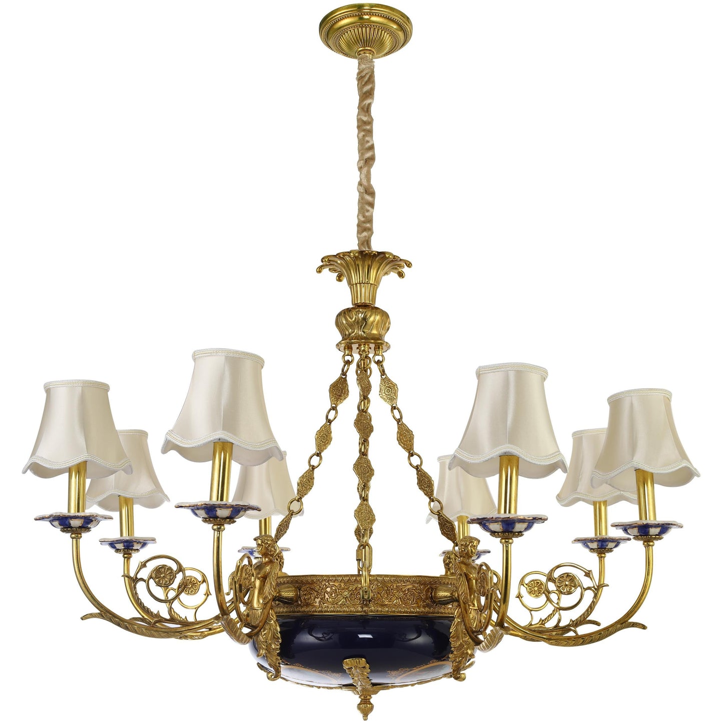 Louis XVI Style Porcelain Bowl Chandelier