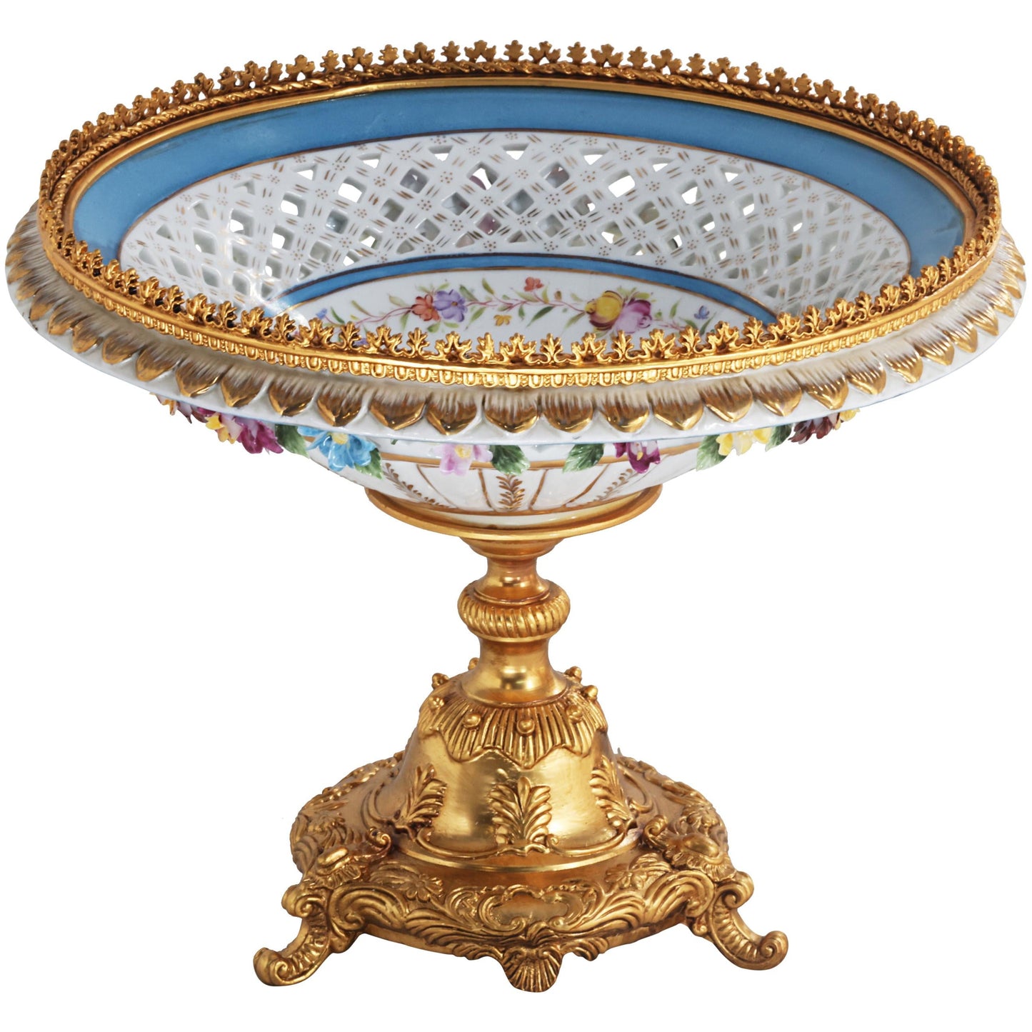 Hand-painted White Porcelain Floral Serving Bowl
