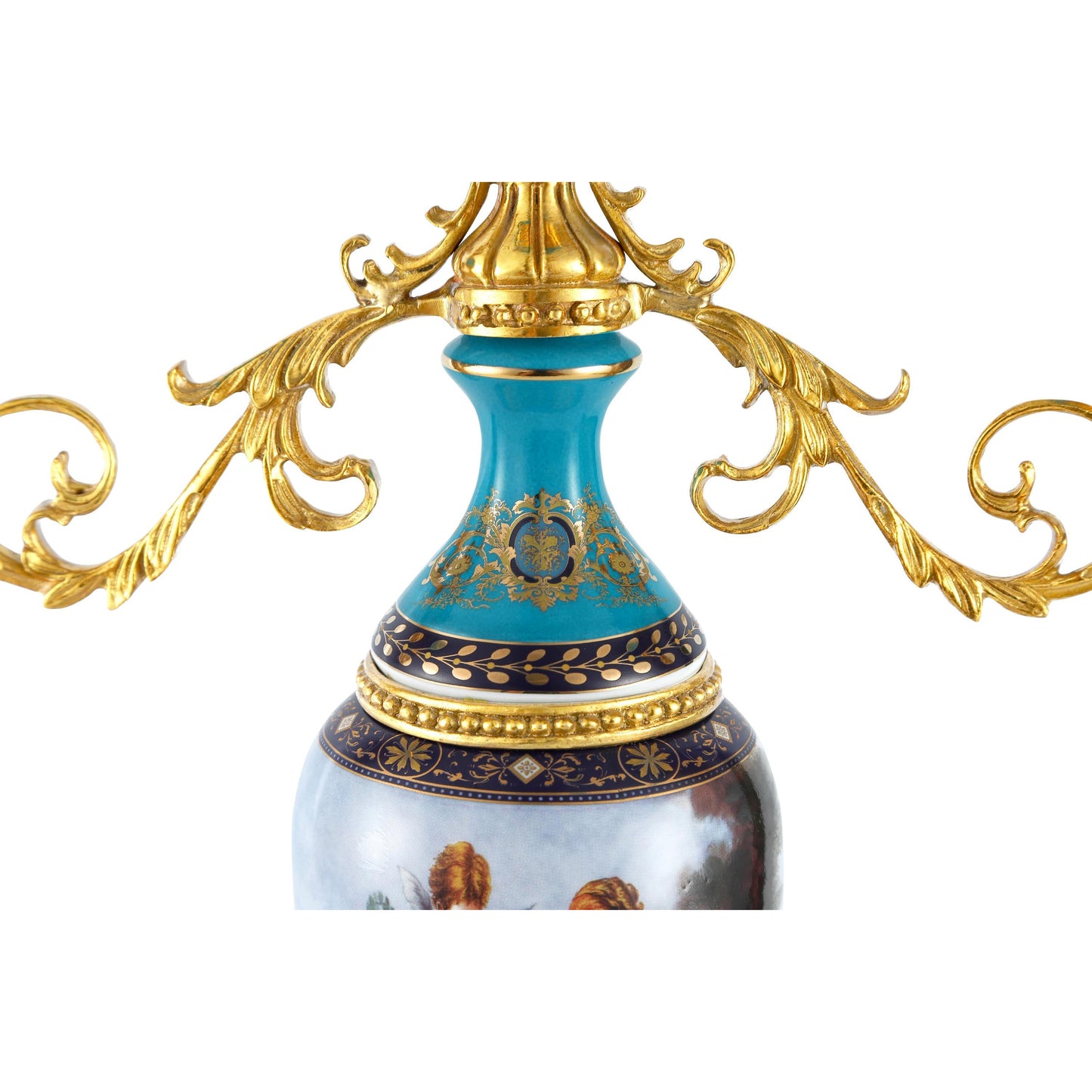 DECOELEVEN ™ Porcelain and Bronze Three Cup Candle Holder