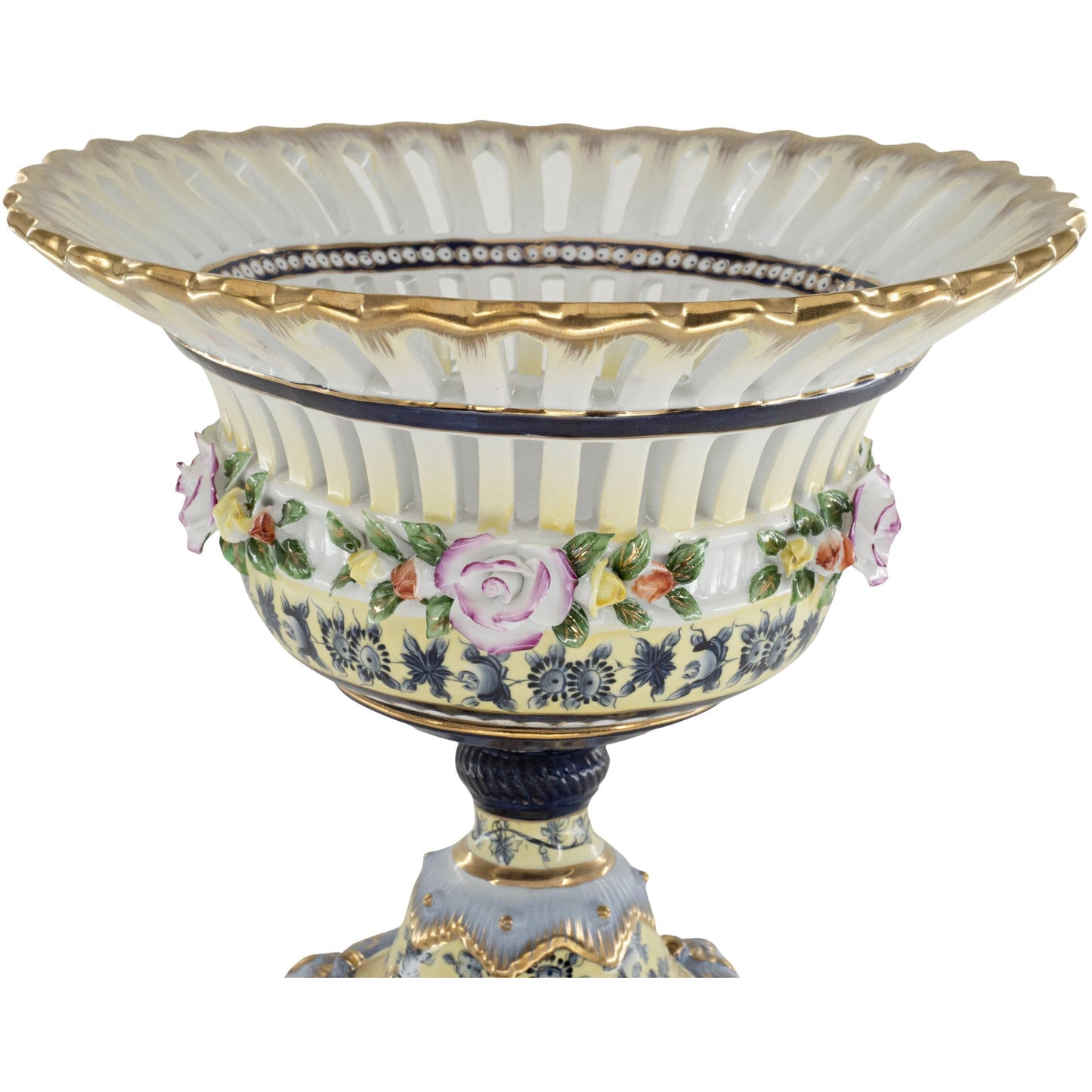 Medium Hand-painted Porcelain Flower Decorative Bowl