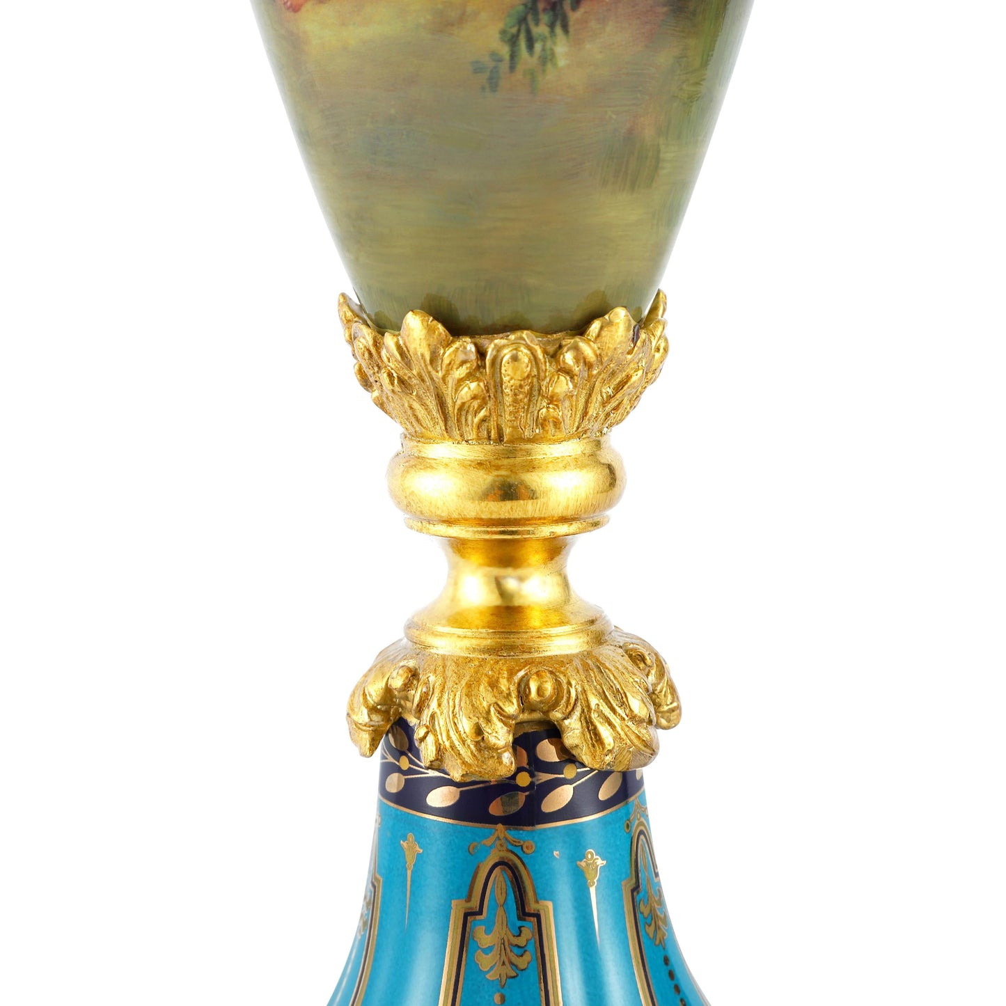 DECOELEVEN ™ Porcelain and Bronze Three Cup Candle Holder