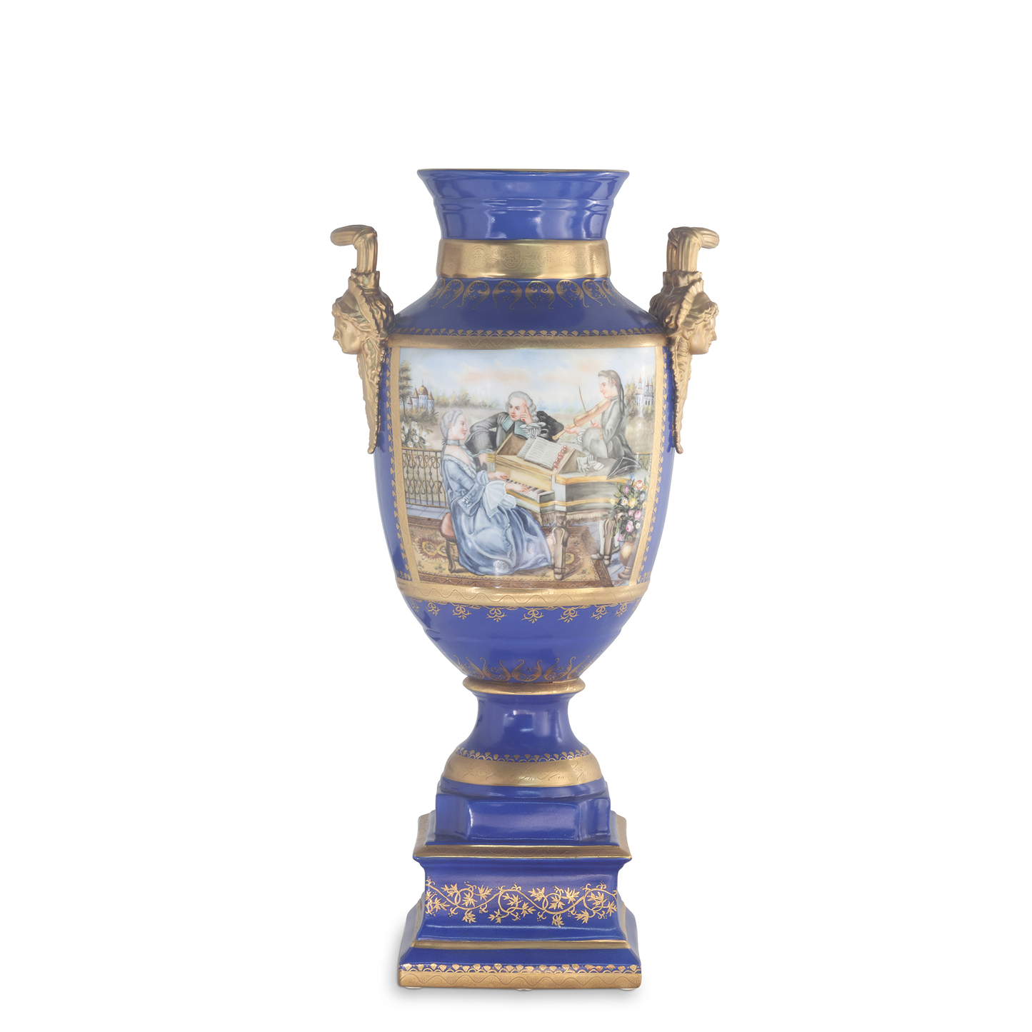 Gorgeous Hand-painted Porcelain And Bronze Vase