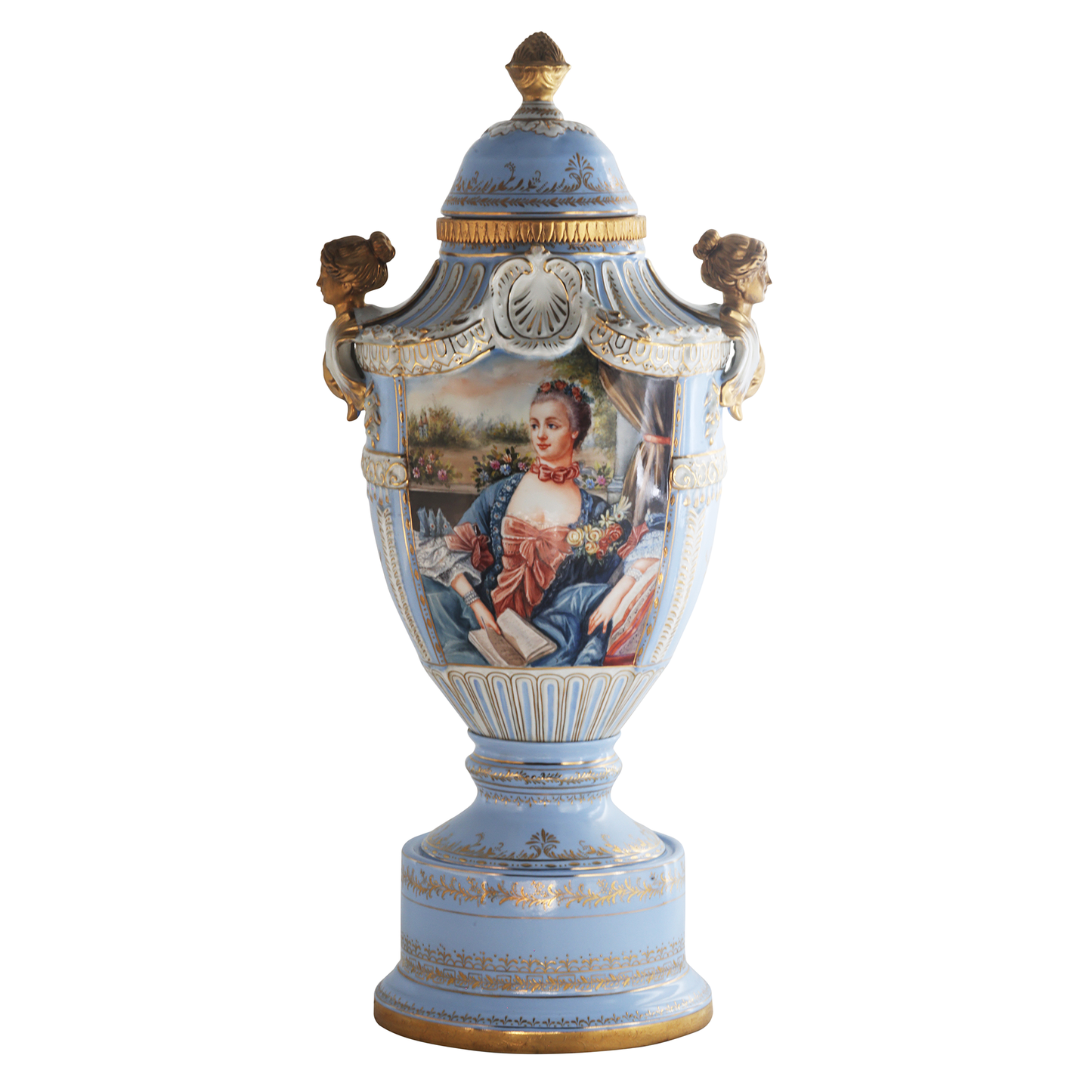 Precioso Jarrón de Porcelana Pintado a Mano