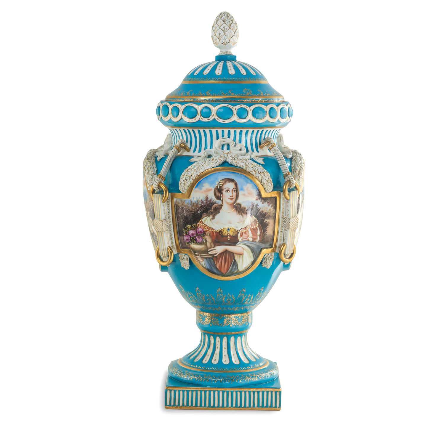 Hand Painted Rococo Style Porcelain Vase
