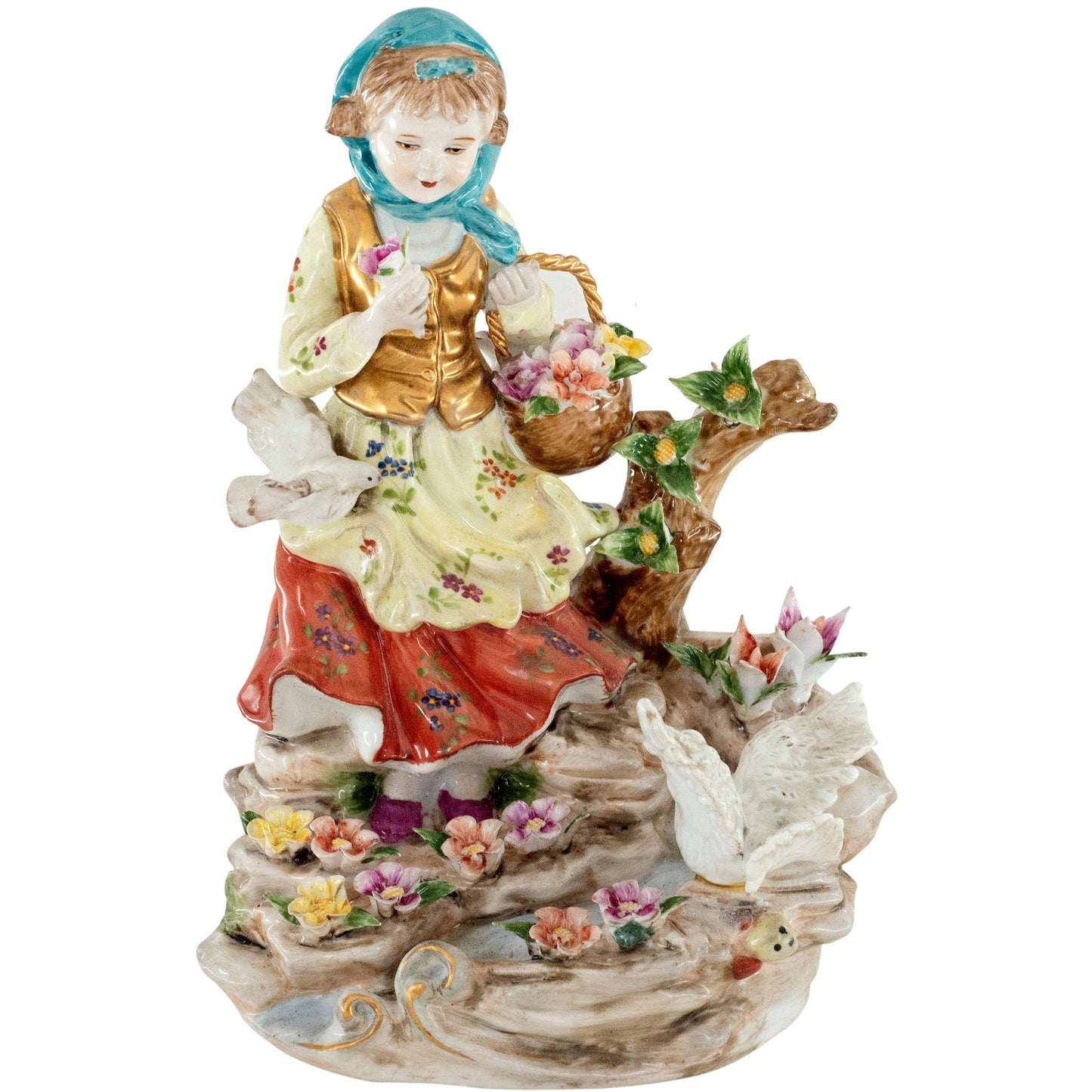 Girl Feeding Dove Porcelain Figurine