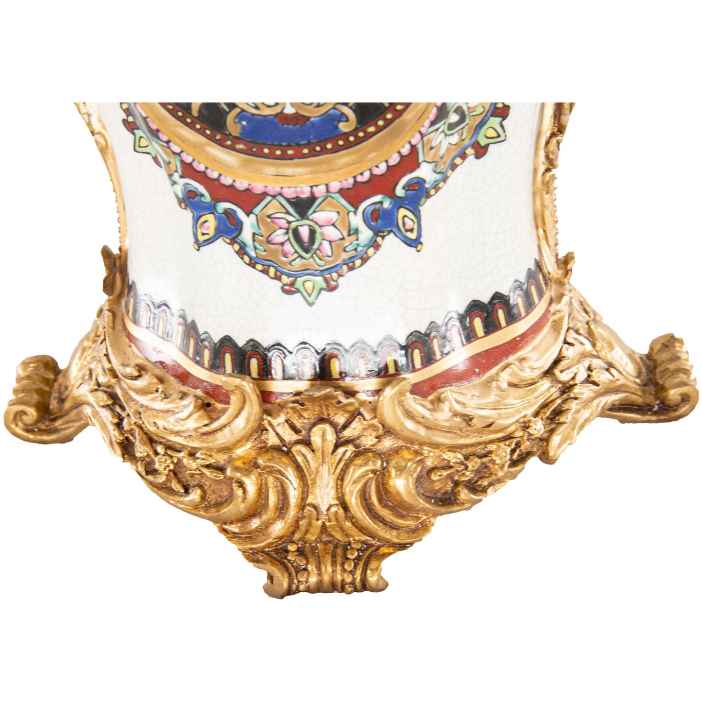 Hand-Painted Four Cup Porcelain Flower Candle Holder
